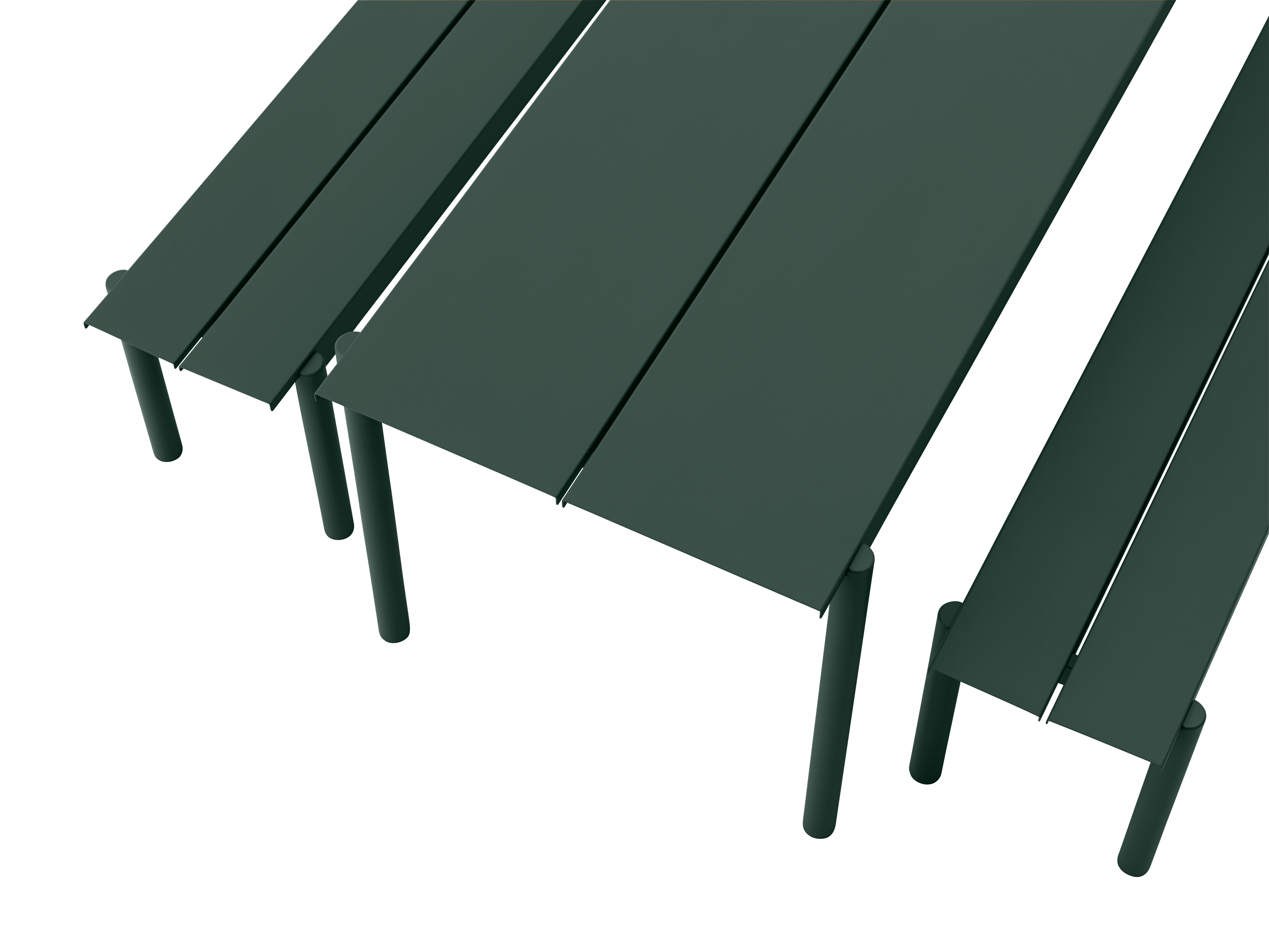 LINEAR Dark Green Steel Outdoor Bench