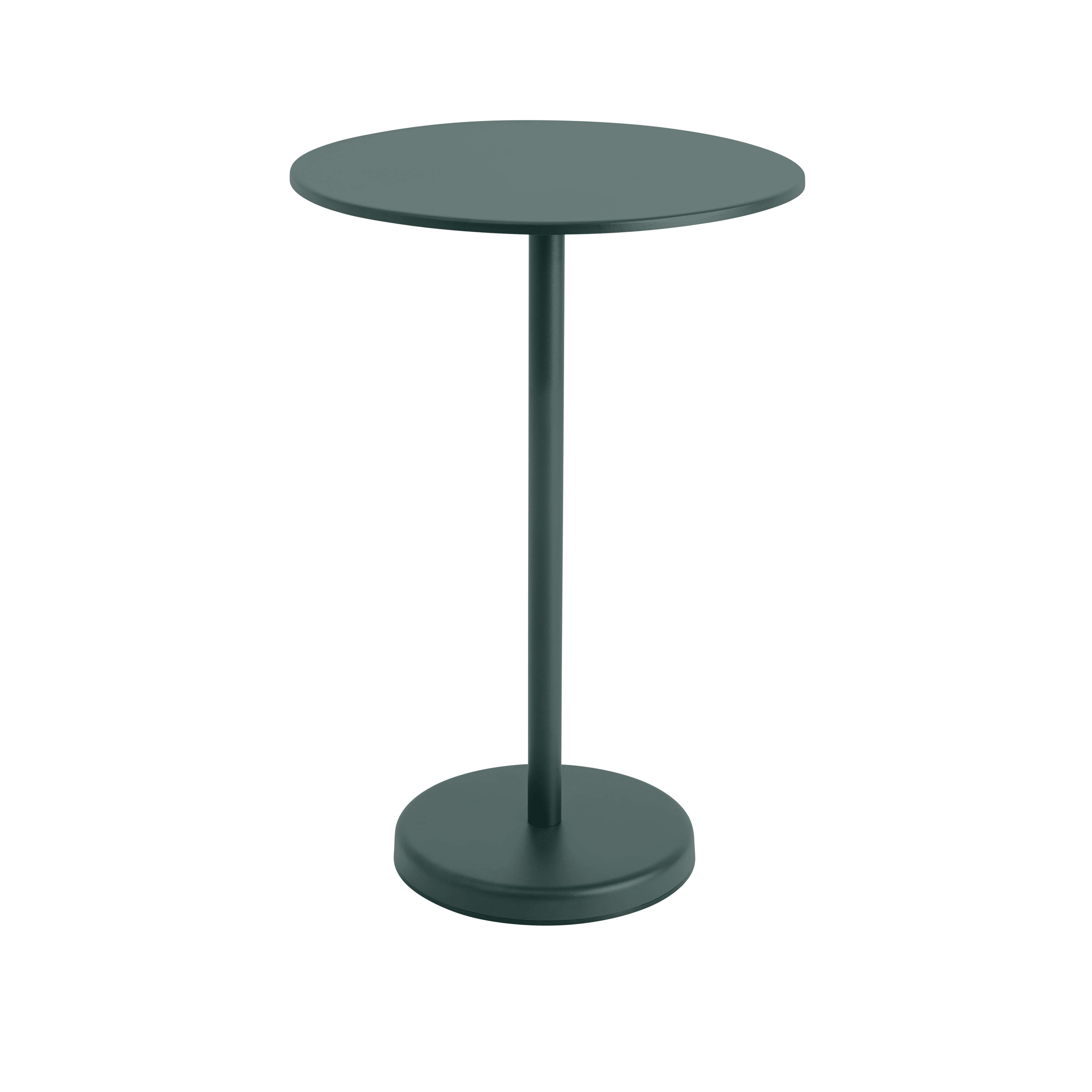 Round outdoor bar table LINEAR dark green steel