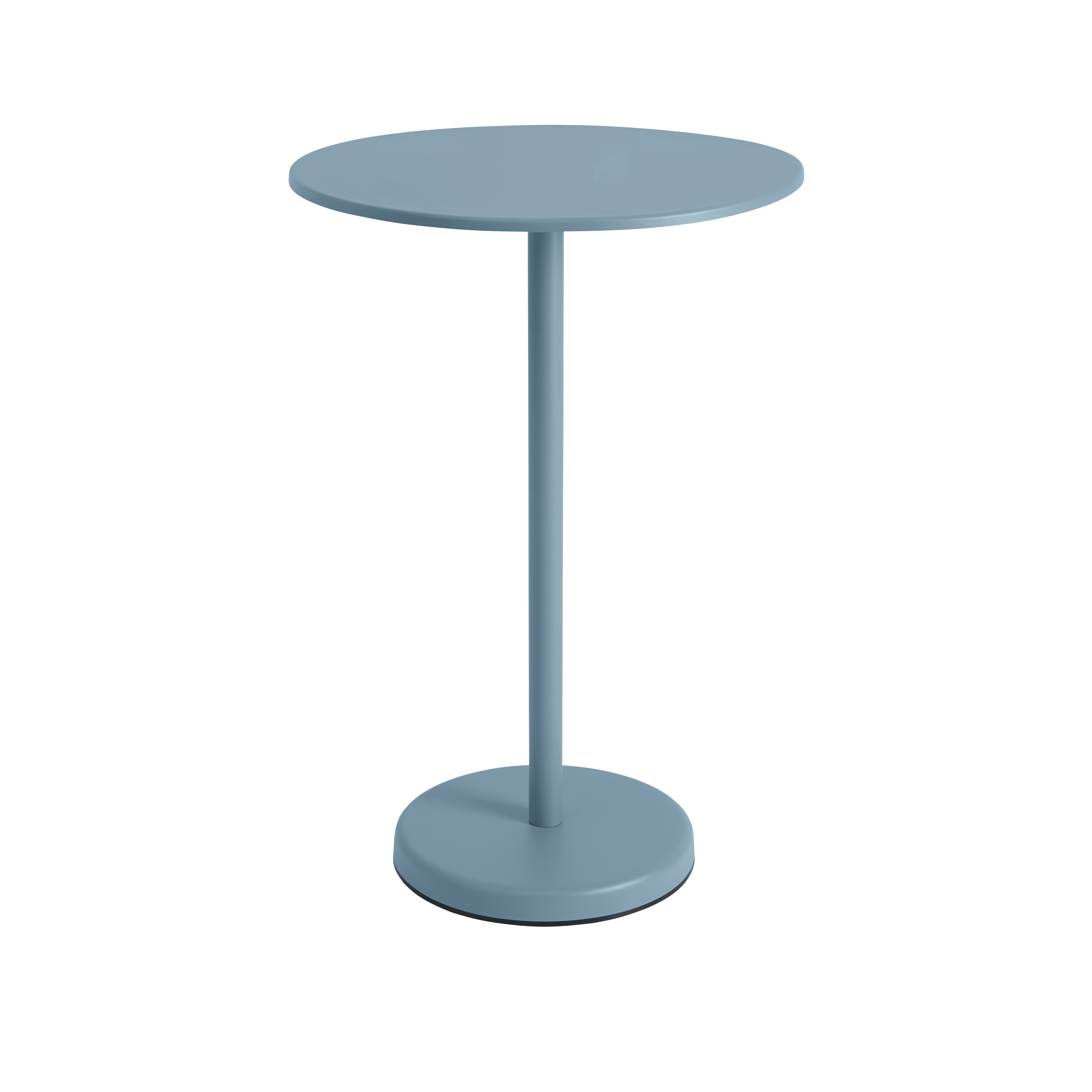 Round outdoor bar table LINEAR blue steel