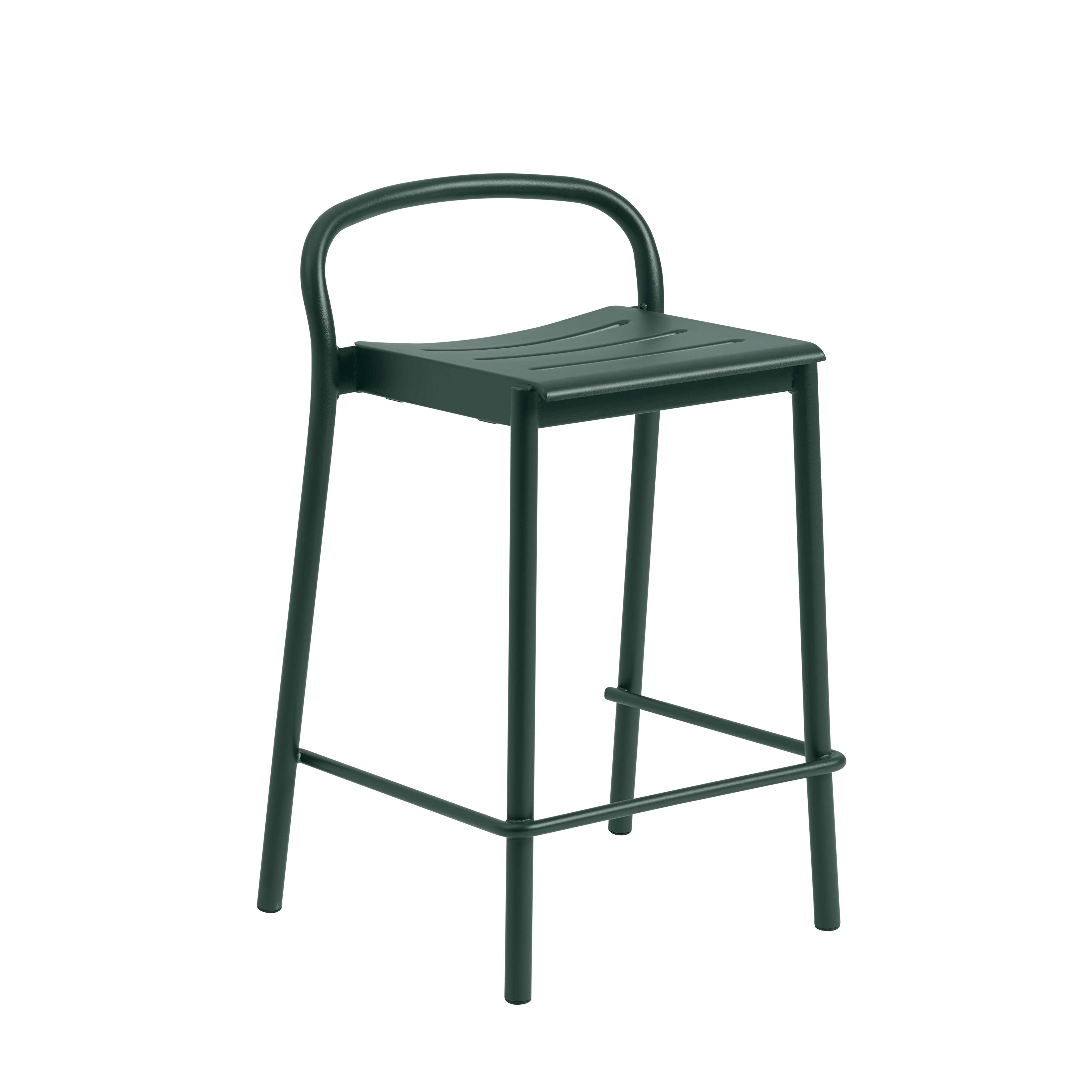 Outdoor Stool LINEAR dark green steel