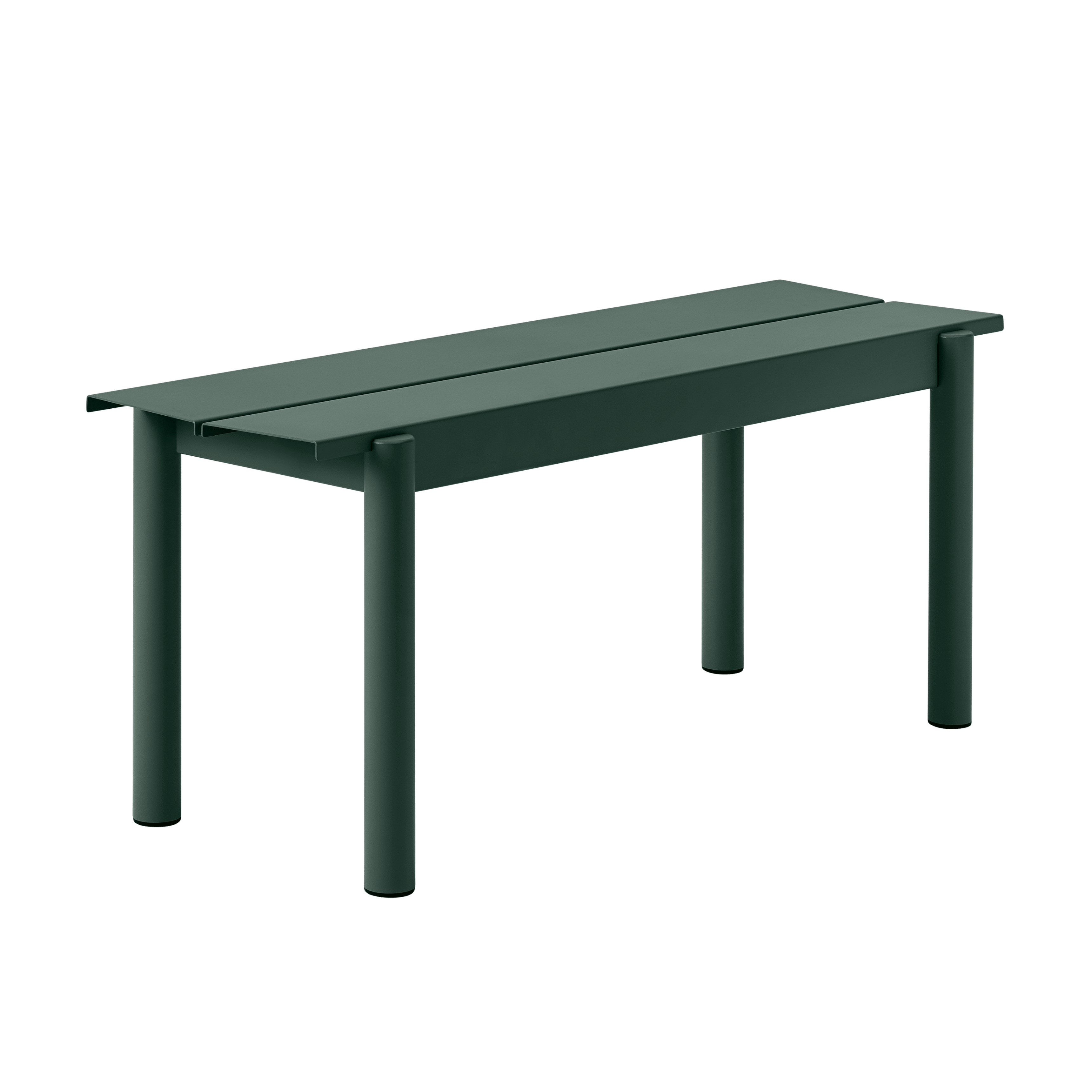 LINEAR Dark Green Steel Outdoor Bench