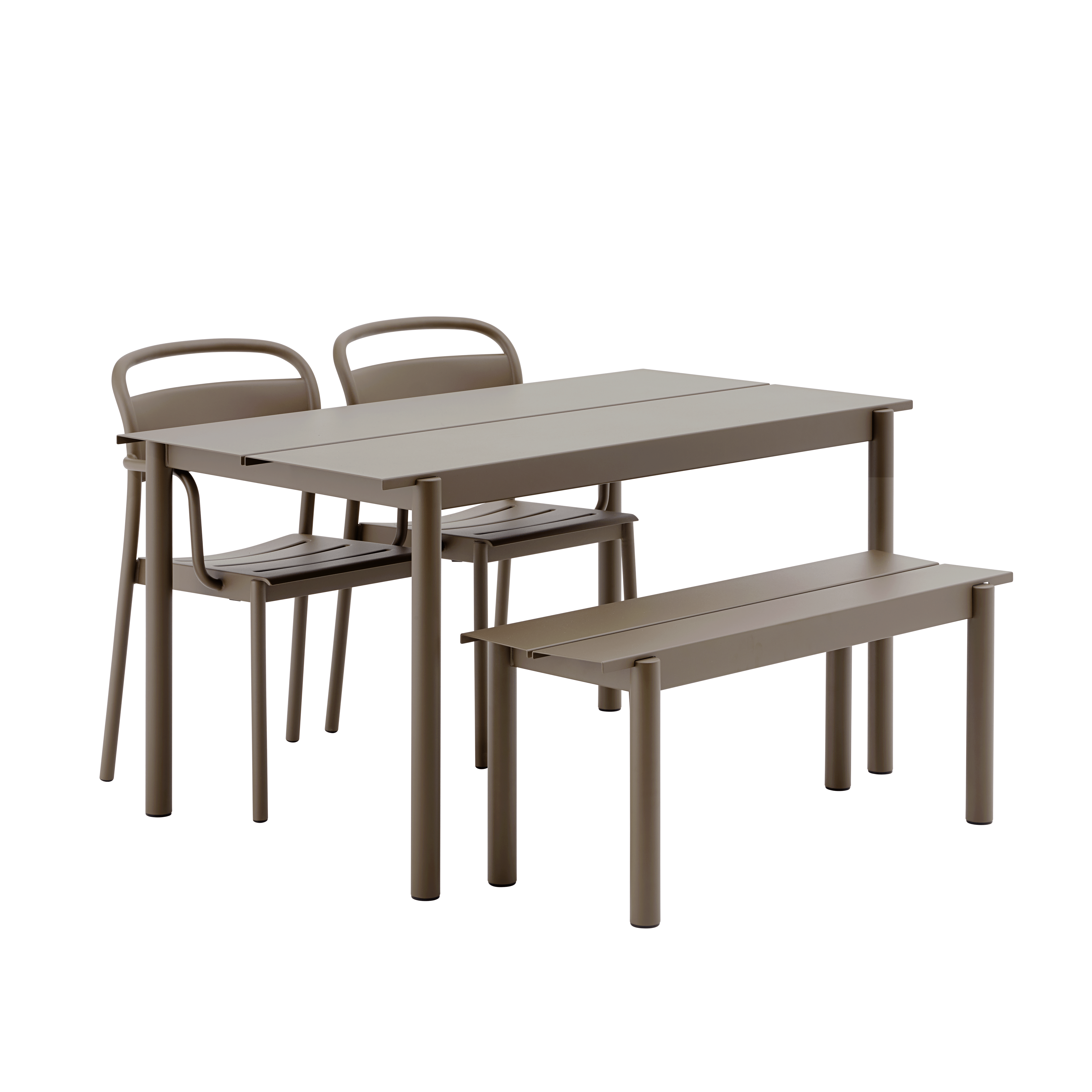 Sessel mit Armlehnen für den Außenbereich LINEAR taupe Stahl