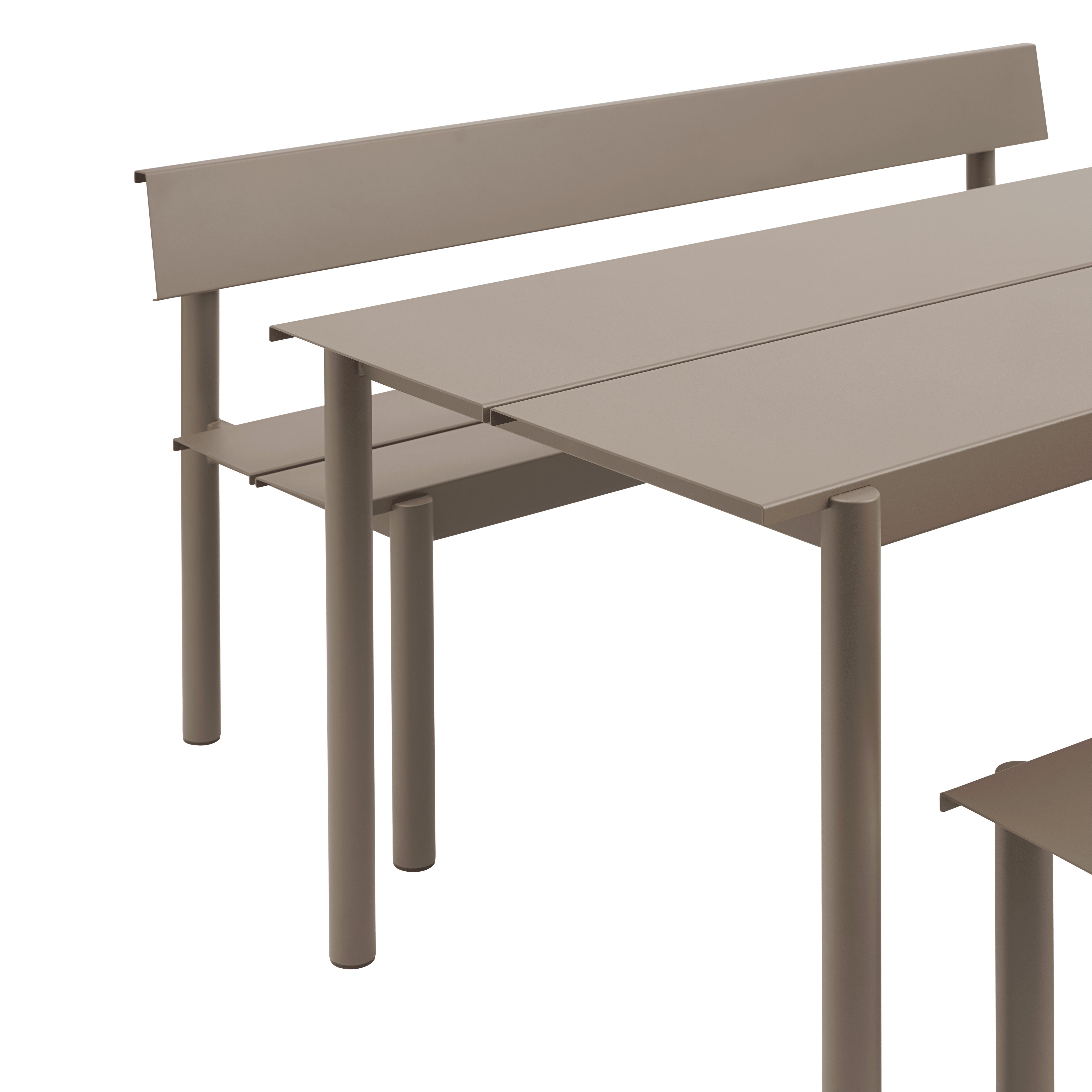 Tisch für den Außenbereich LINEAR taupe Stahl