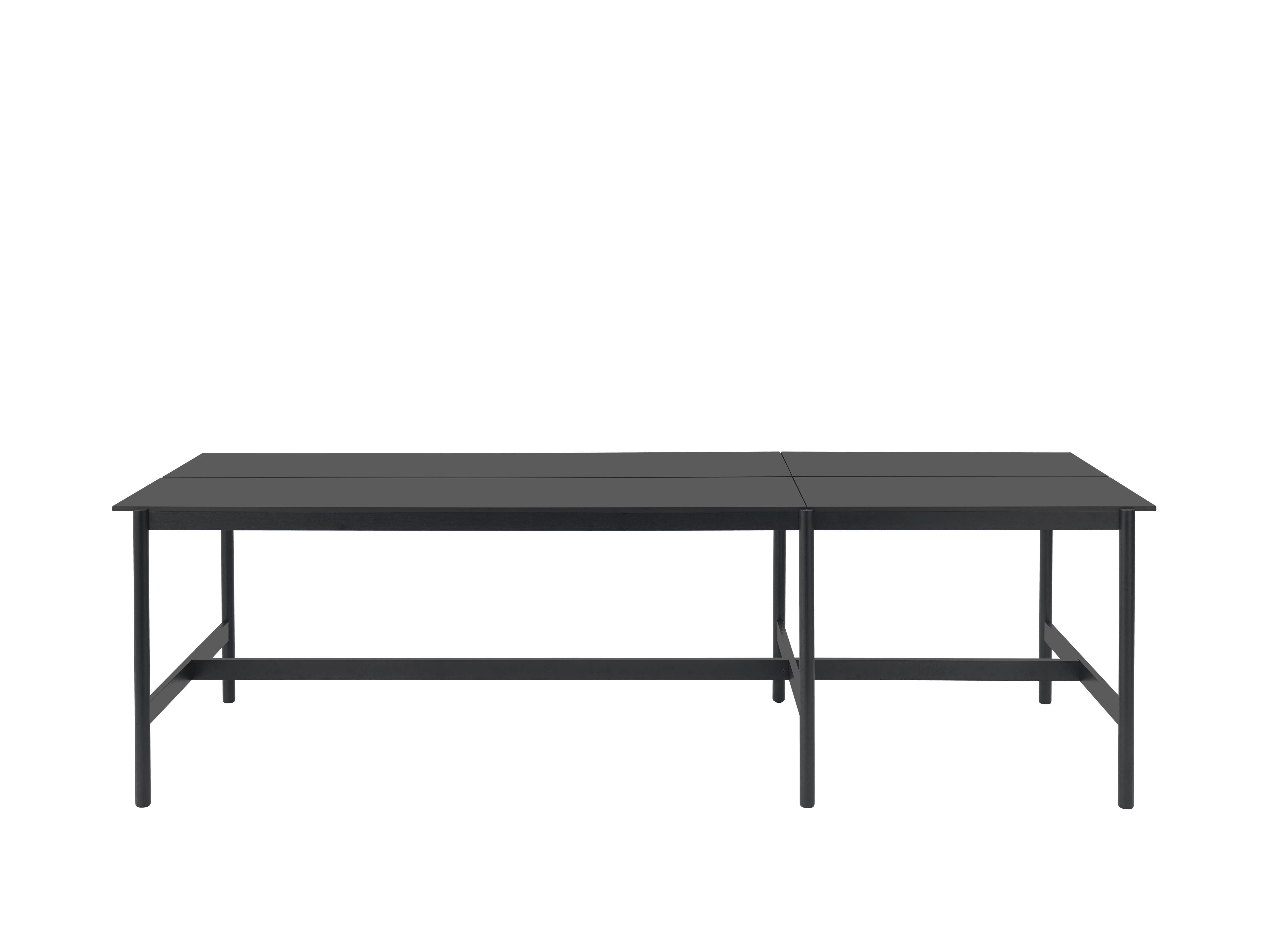LINEAR SYSTEM HIGH Office Desk - CONFIGURATION 1 in black nanolaminate with a black base