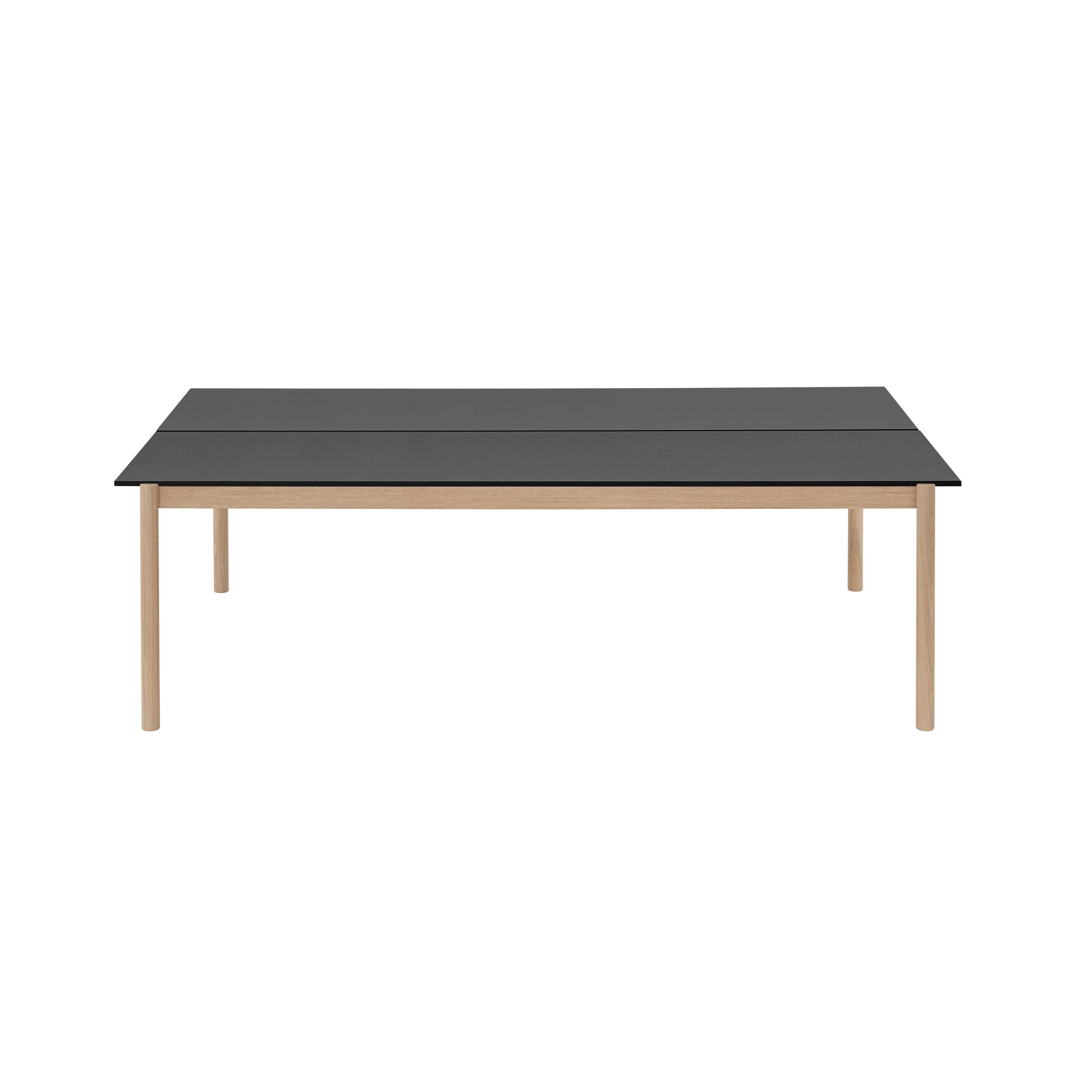 Bürotisch LINEAR SYSTEM schwarz Nanolaminat mit Eichenbasis