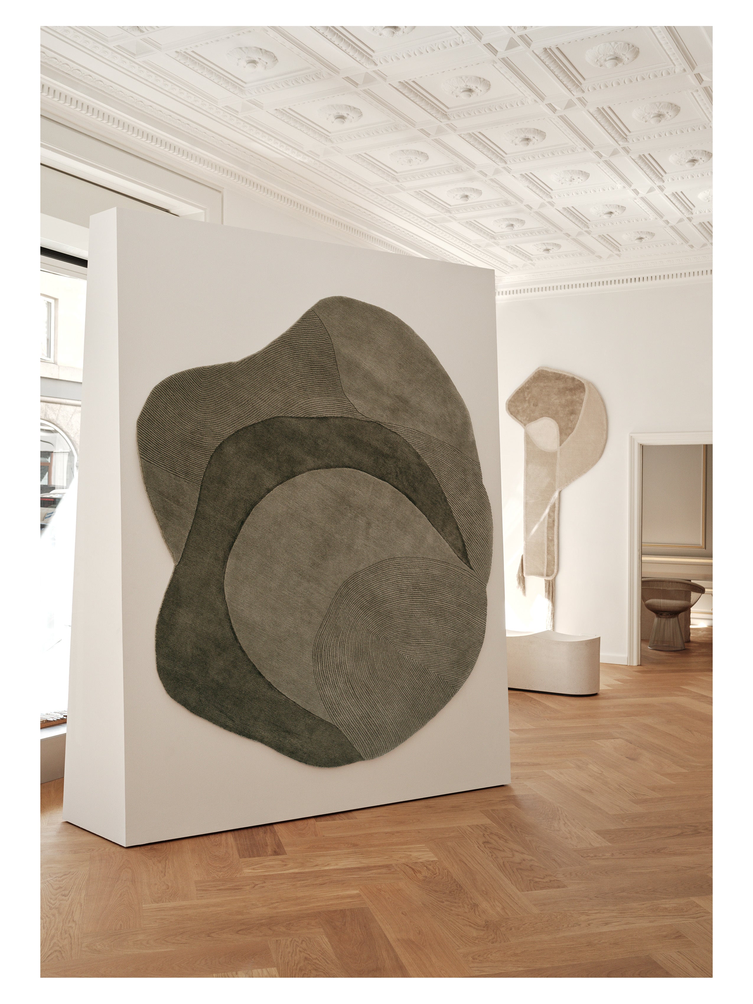 OPTICAL WEB rug dark green