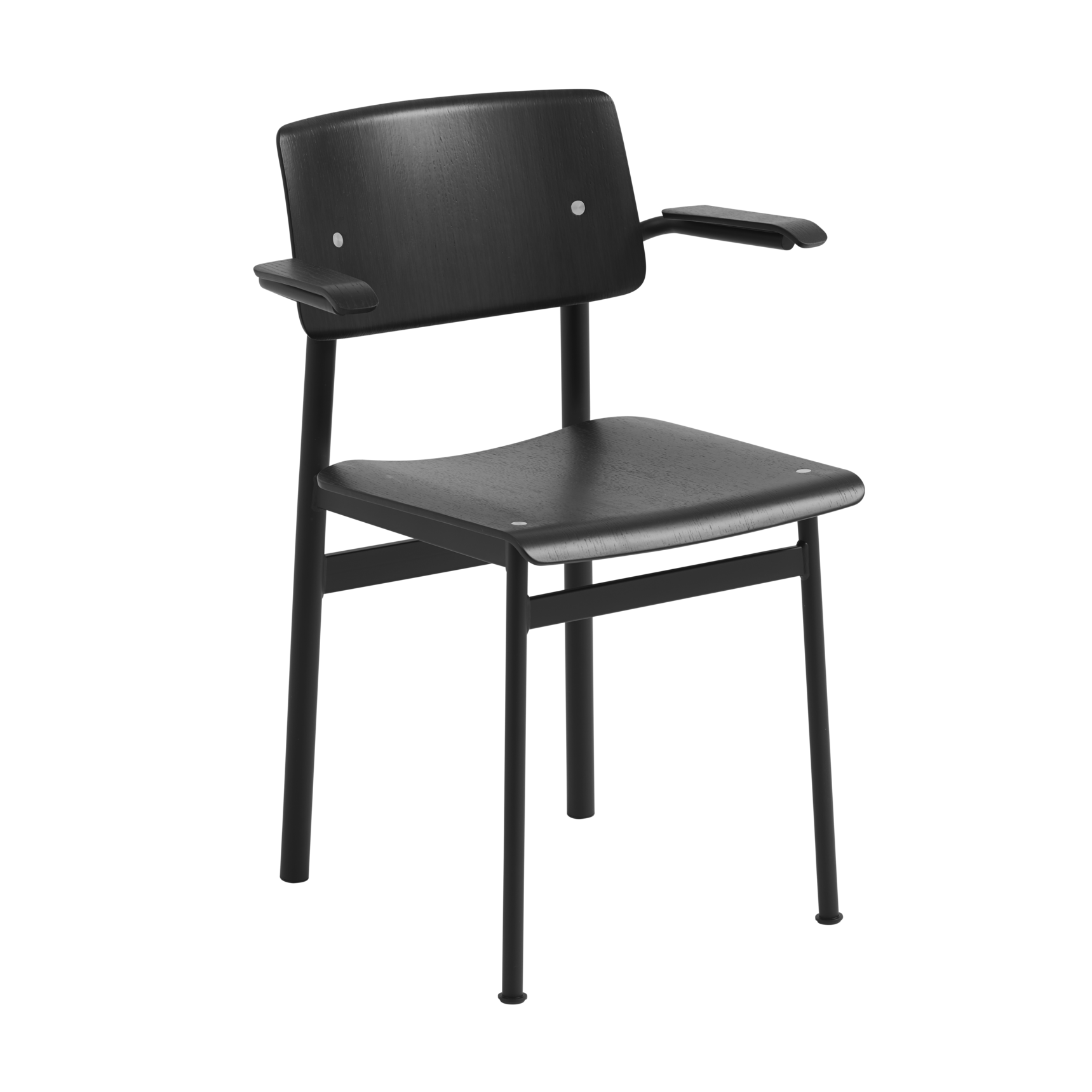 LOFT Armchair with Black Oak Veneer and Black Base