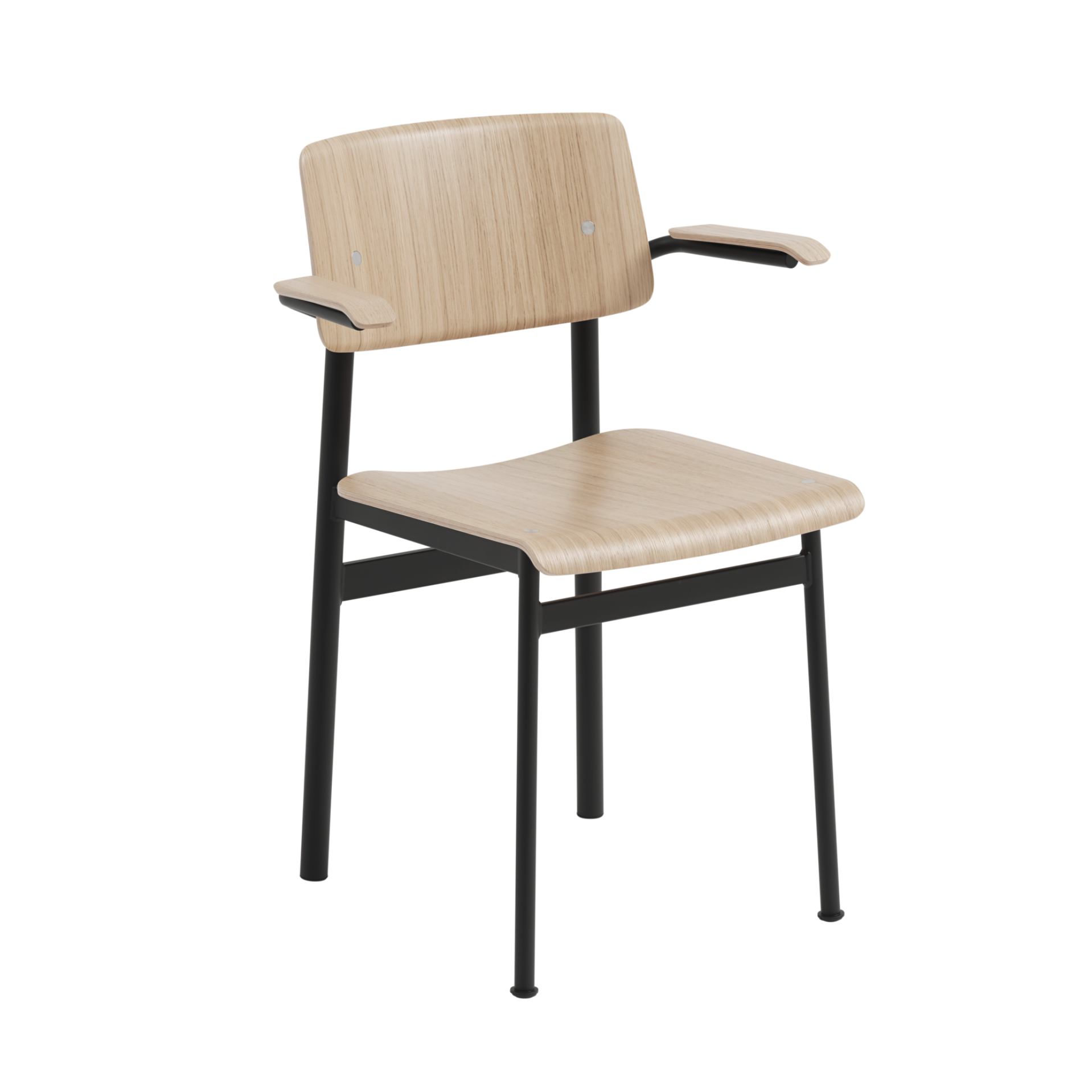 Sessel mit Armlehnen LOFT Eichenfurnier mit schwarzem Gestell
