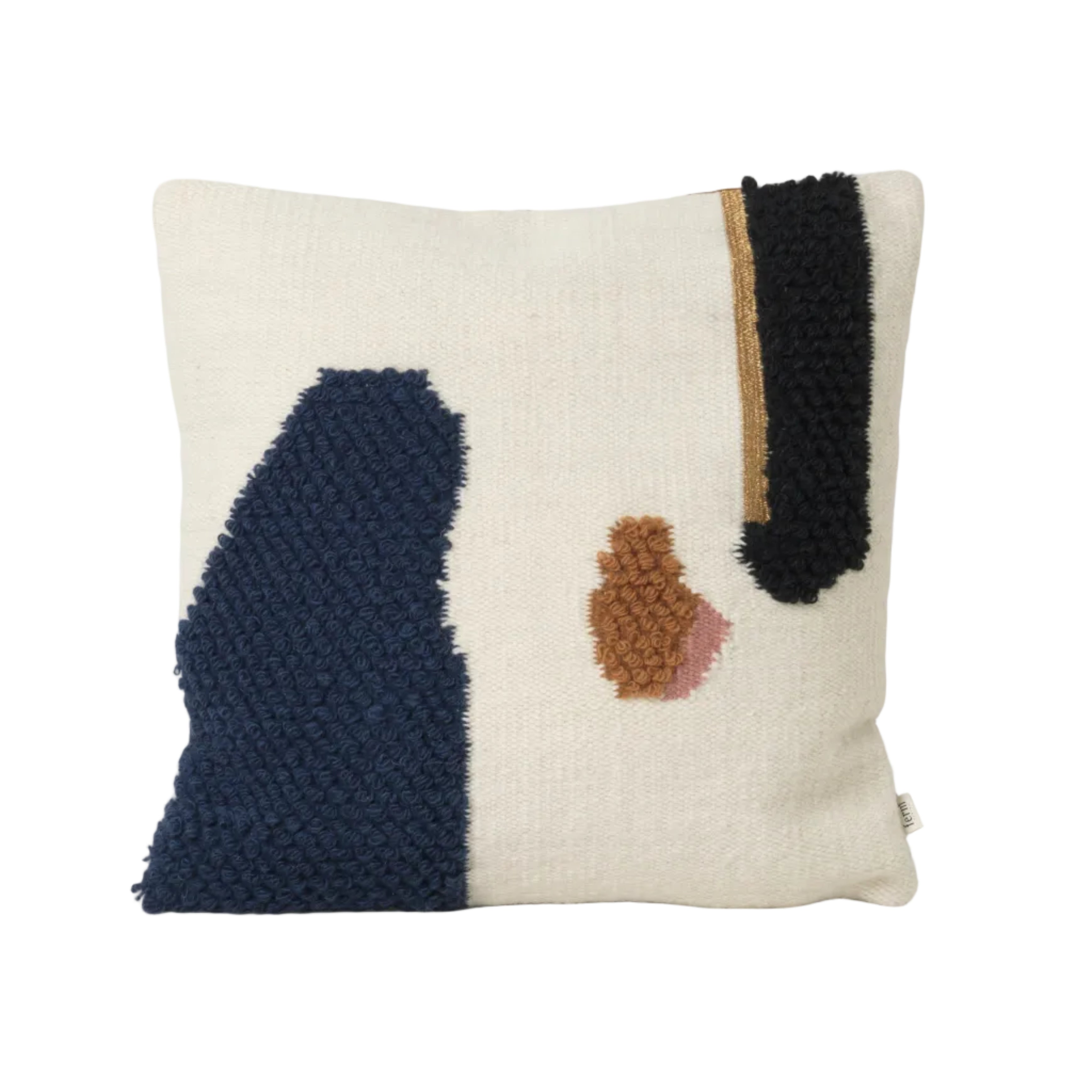 LOOP Cushion Cream with Blue and Brown