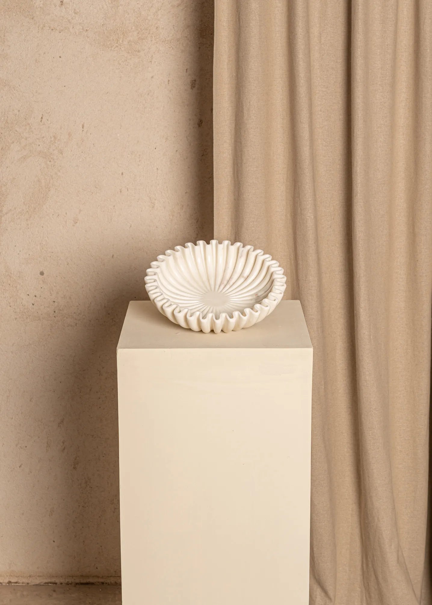 Lotus Bowl White Marble