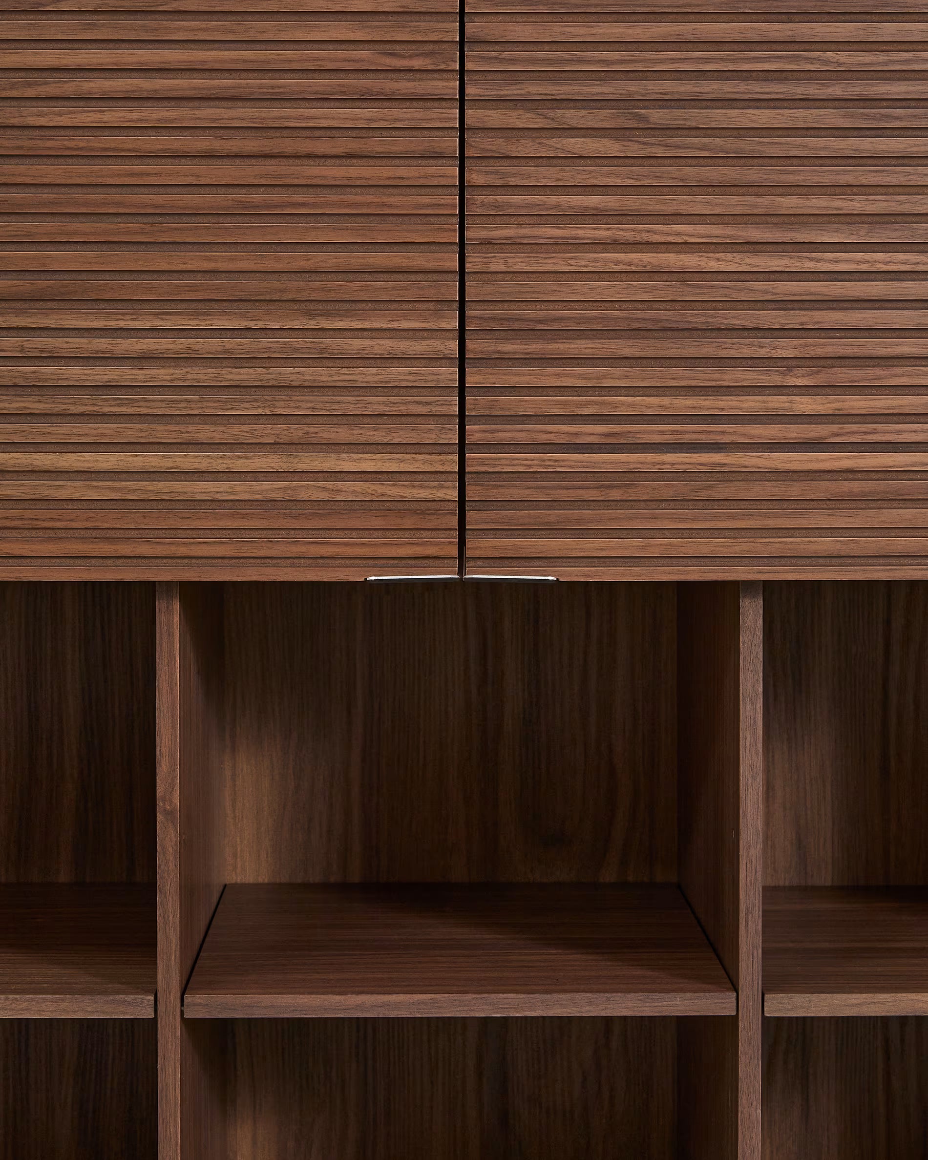 NORLEN display cabinet dark brown walnut veneer