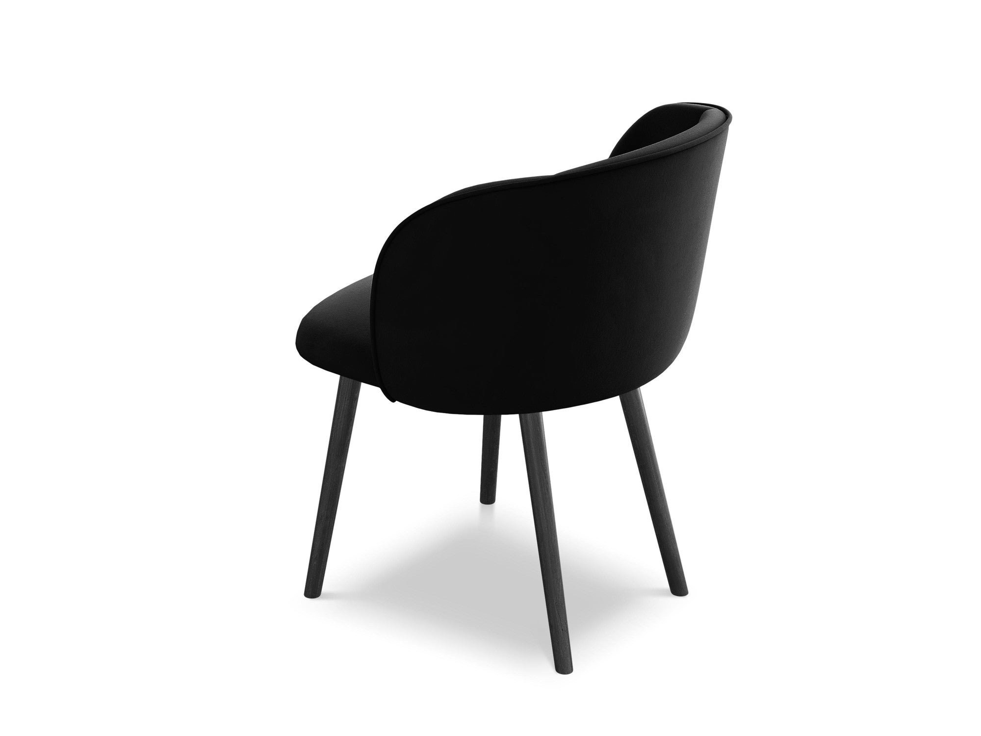 Velvet Chair MAIA Black with Black Oak Base