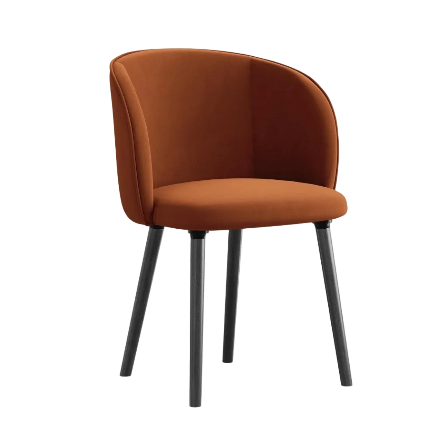 Velvet Chair MAIA Terracotta with Black Oak Base
