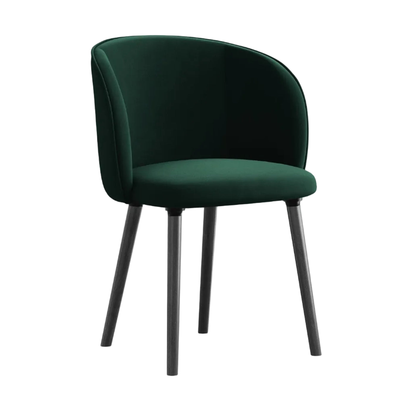 Velvet Chair MAIA in Bottle Green with Black Oak Base