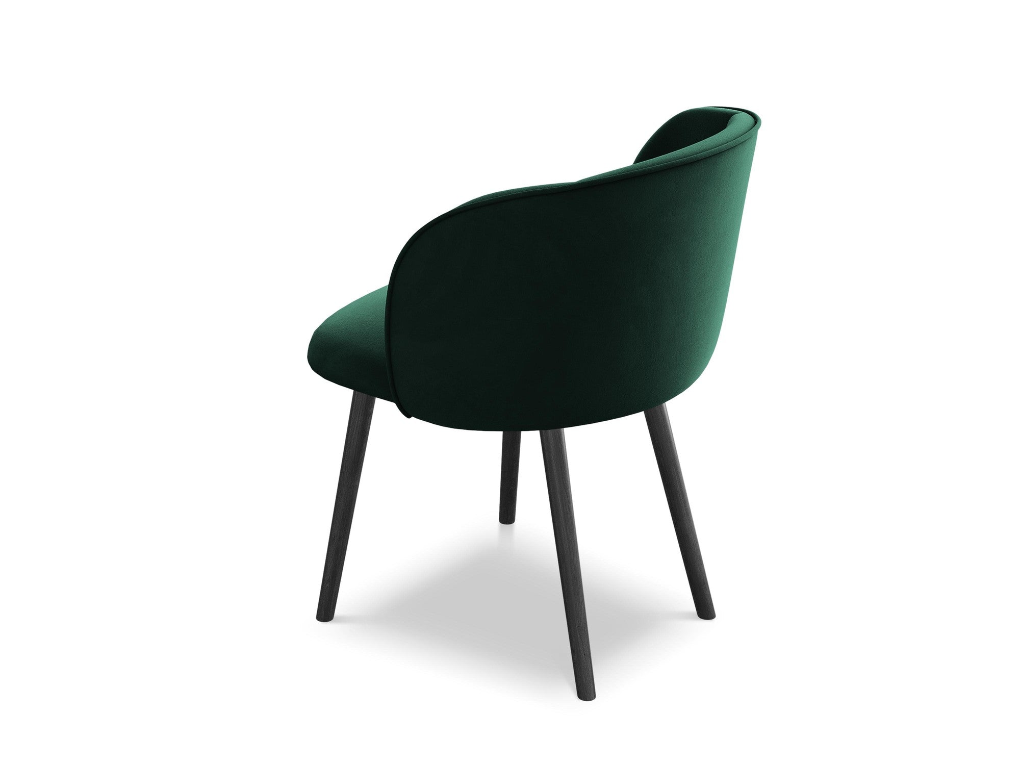 Velvet Chair MAIA in Bottle Green with Black Oak Base
