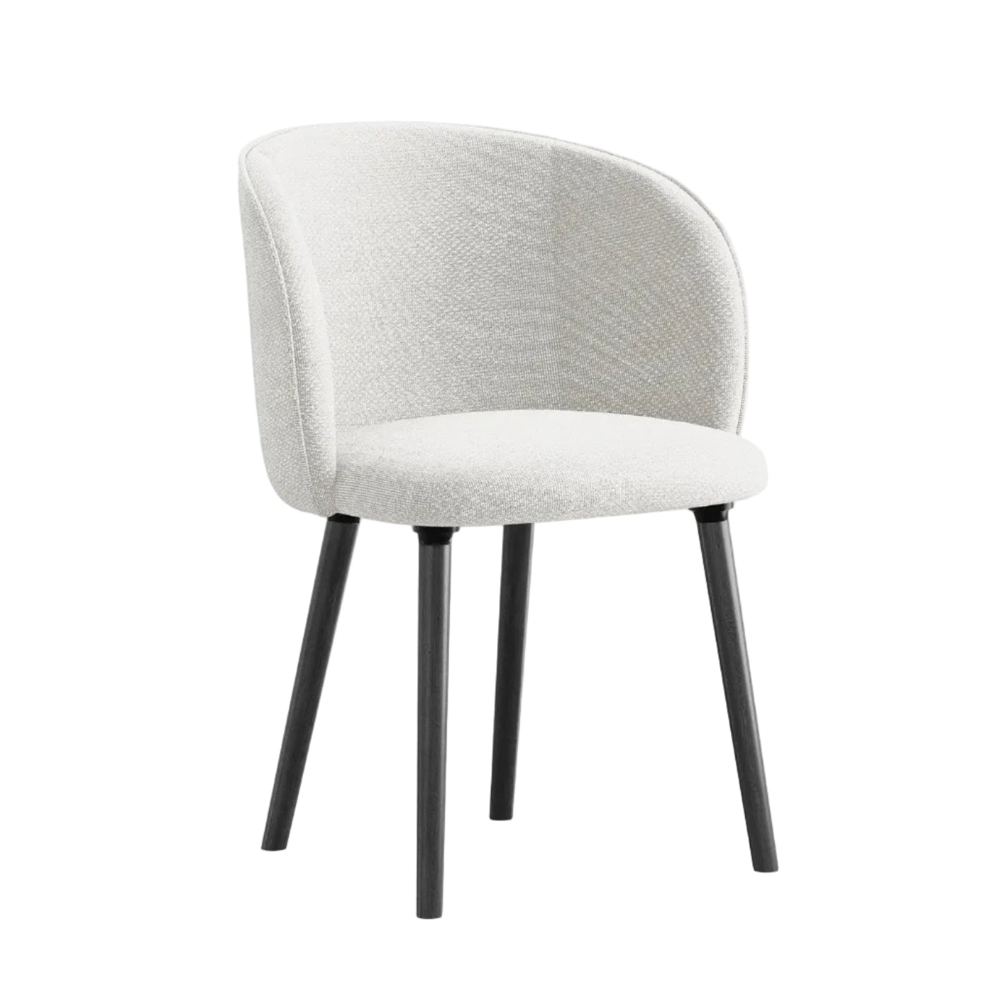 MAIA Chair in White Boucle with Black Oak Base