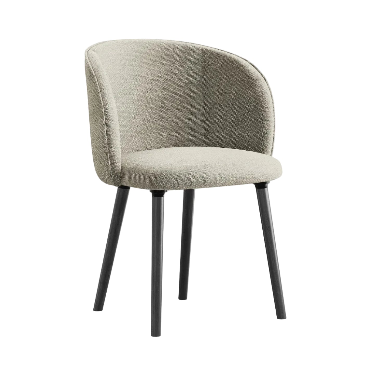 MAIA chair in taupe boucle with a black oak base