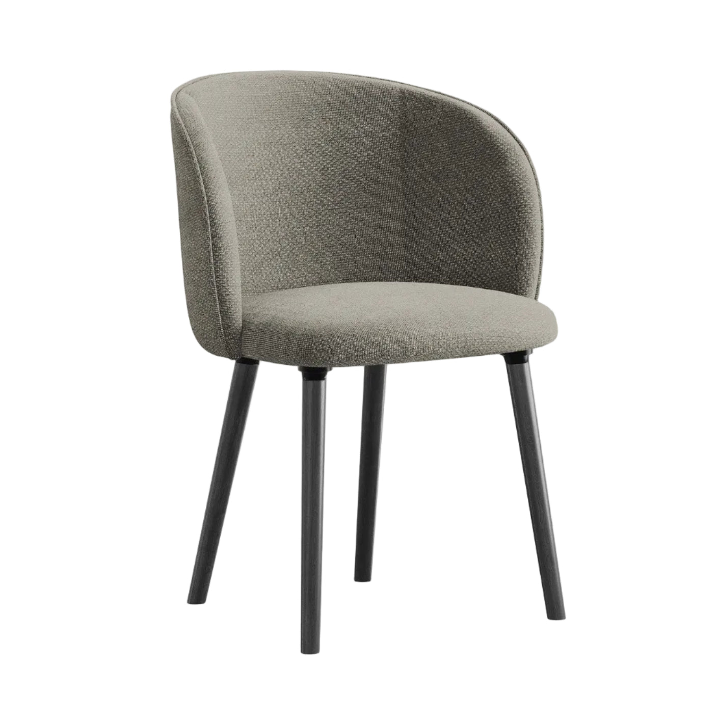 MAIA Chair in Gray Boucle with Black Oak Base