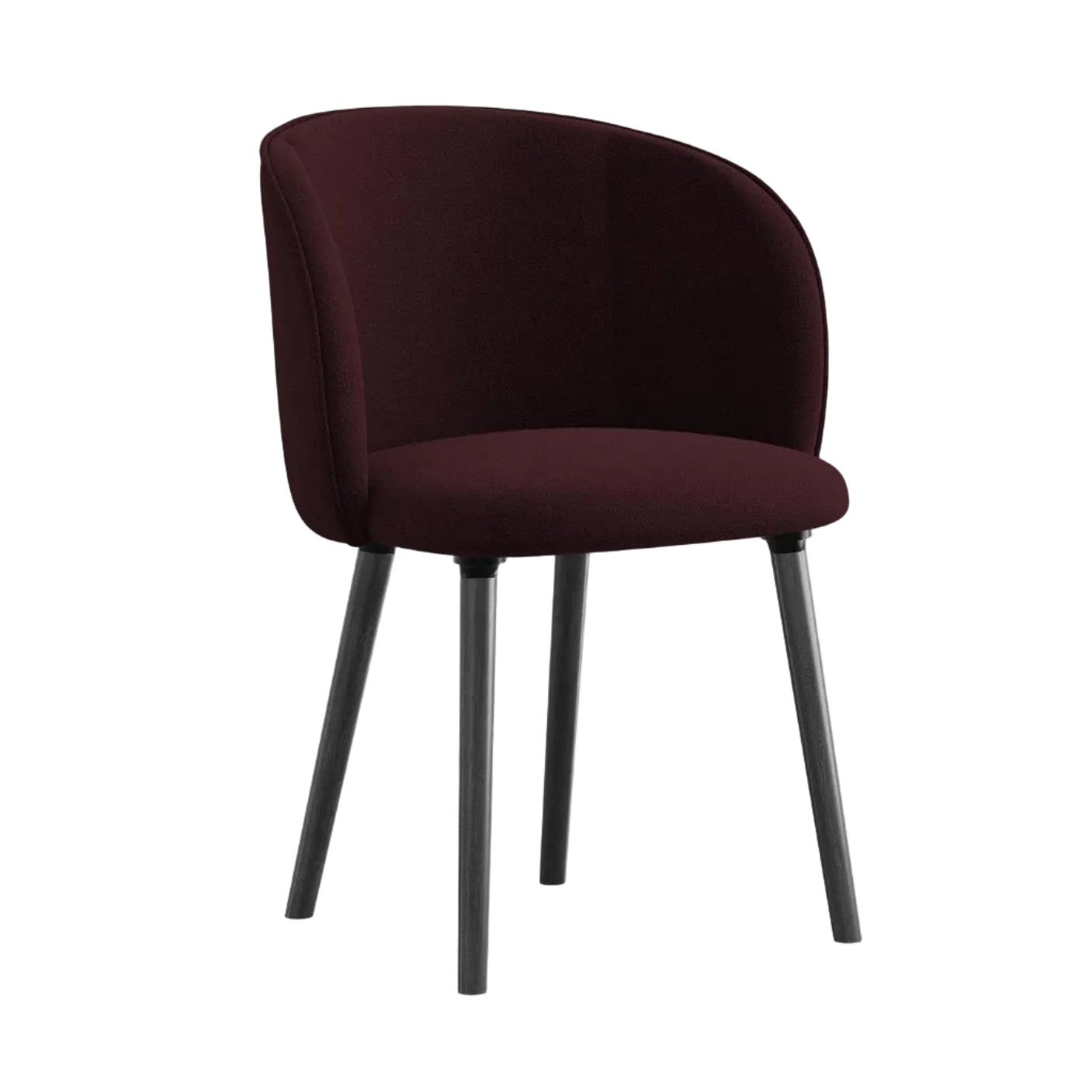 MAIA Chair in Burgundy with Black Oak Base