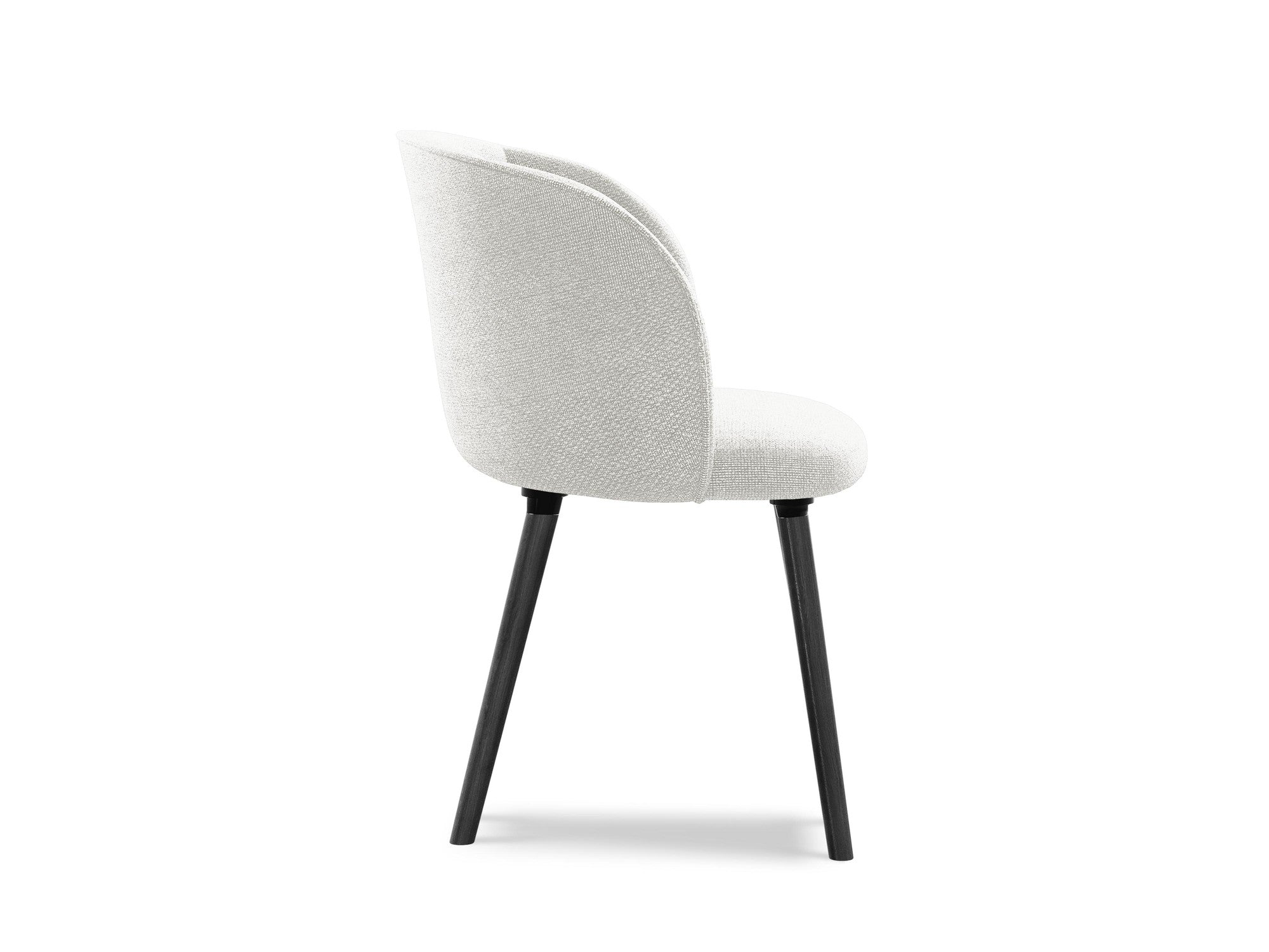 MAIA Chair in White Boucle with Black Oak Base