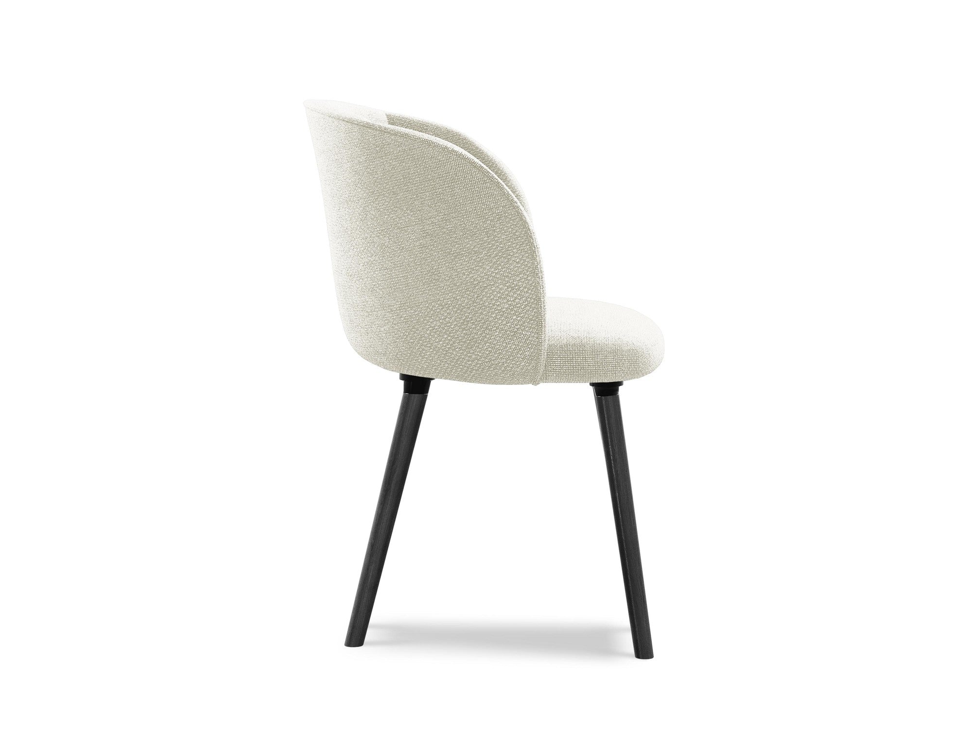 MAIA chair in sandy boucle with a black oak base