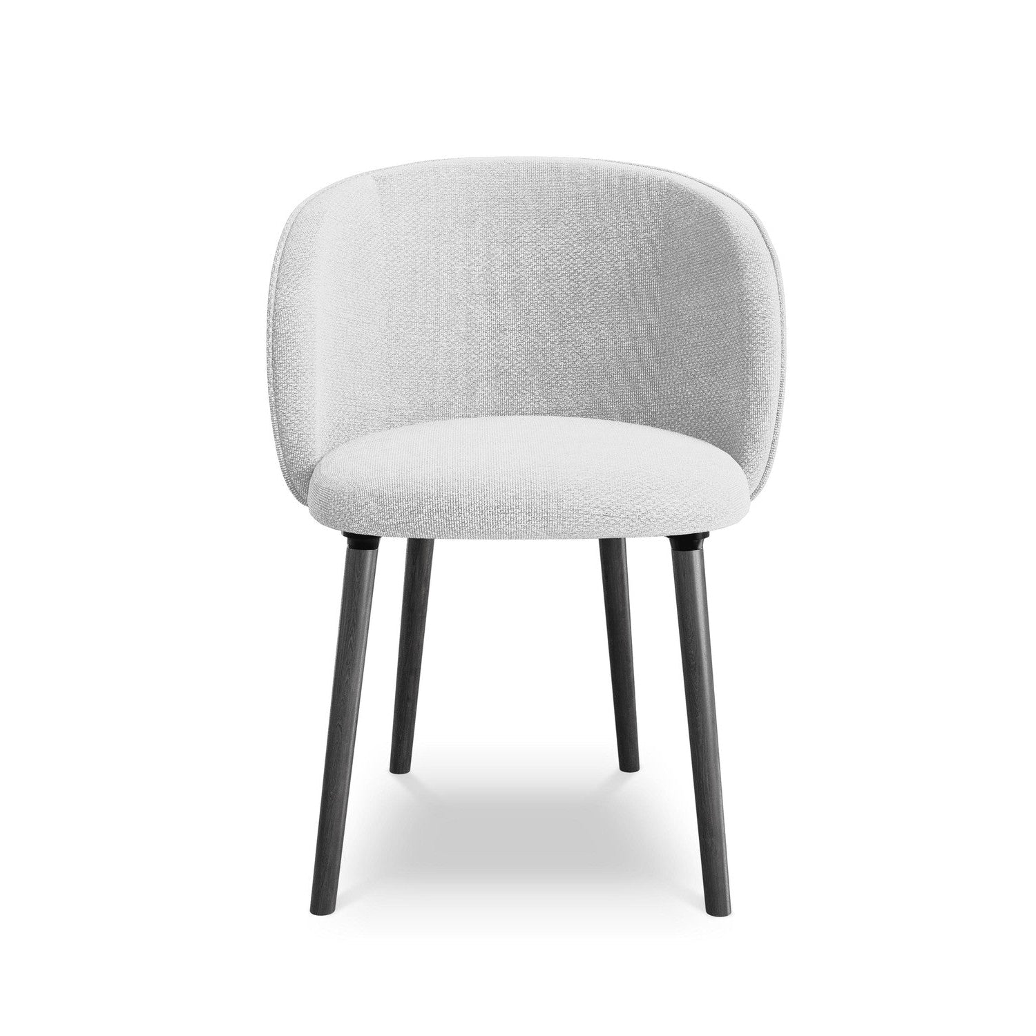 Stuhl MAIA silberner Boucle mit schwarzem Eichenfuß