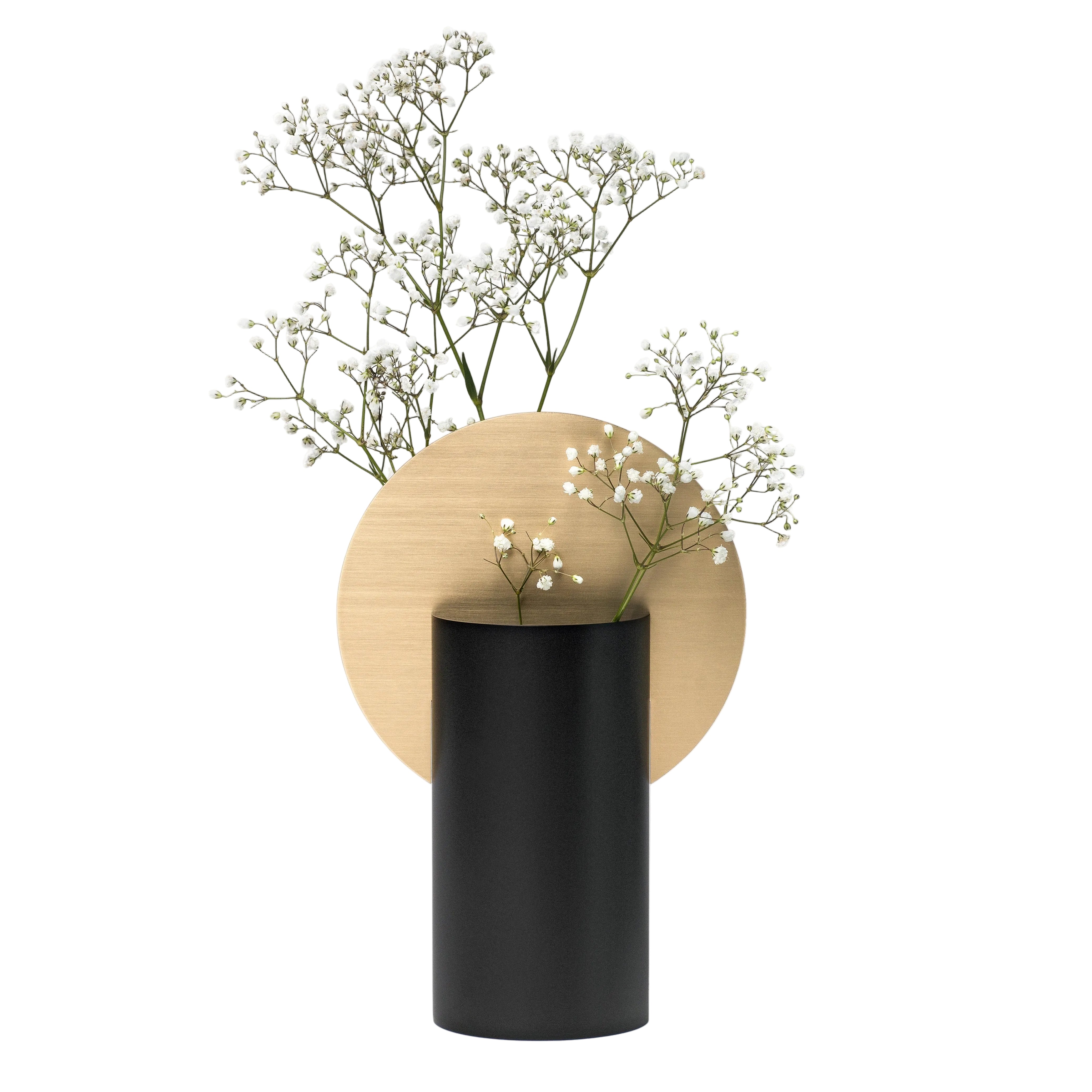 Vase MALEVICH schwarz mit Messing