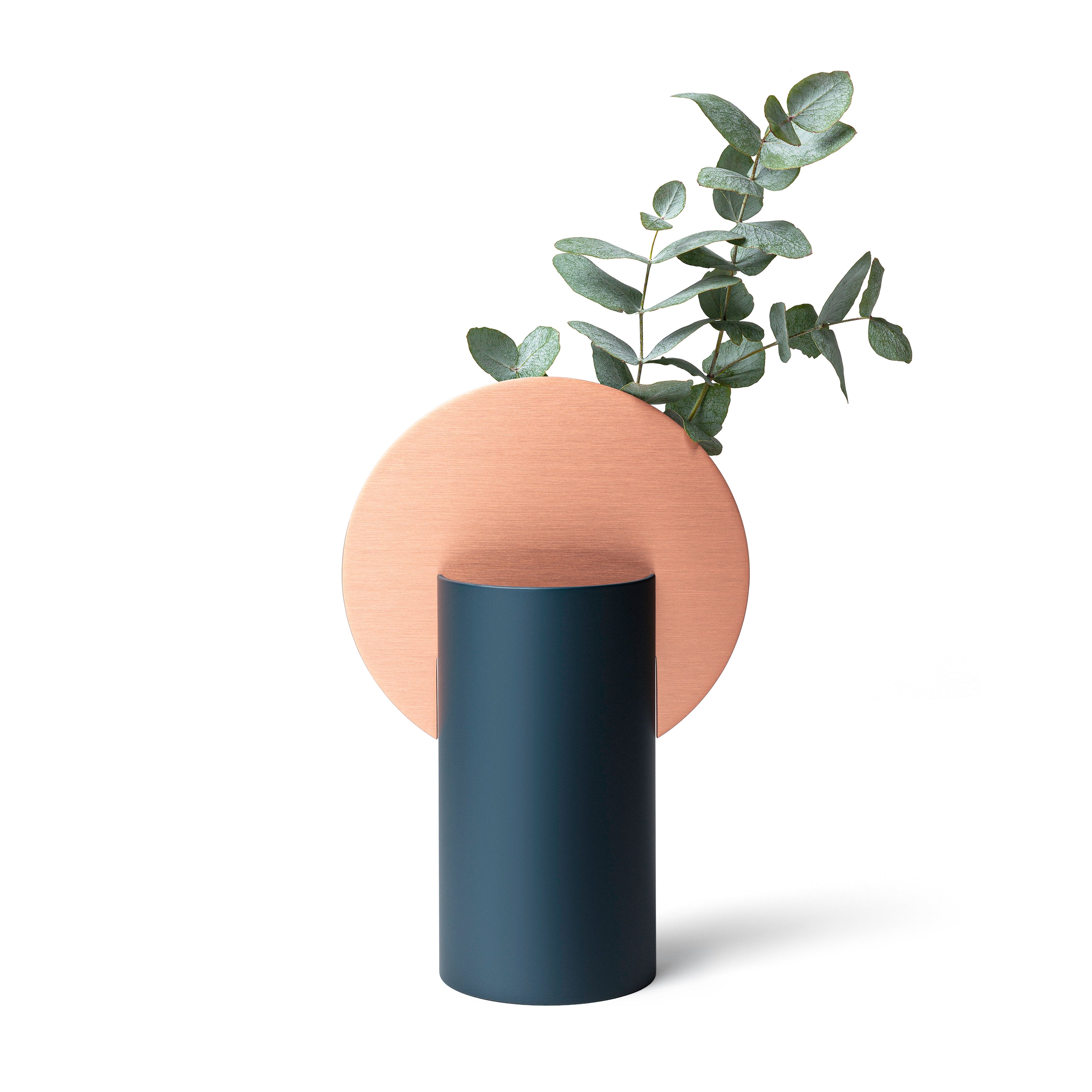 Vase MALEVICH blau mit Kupfer