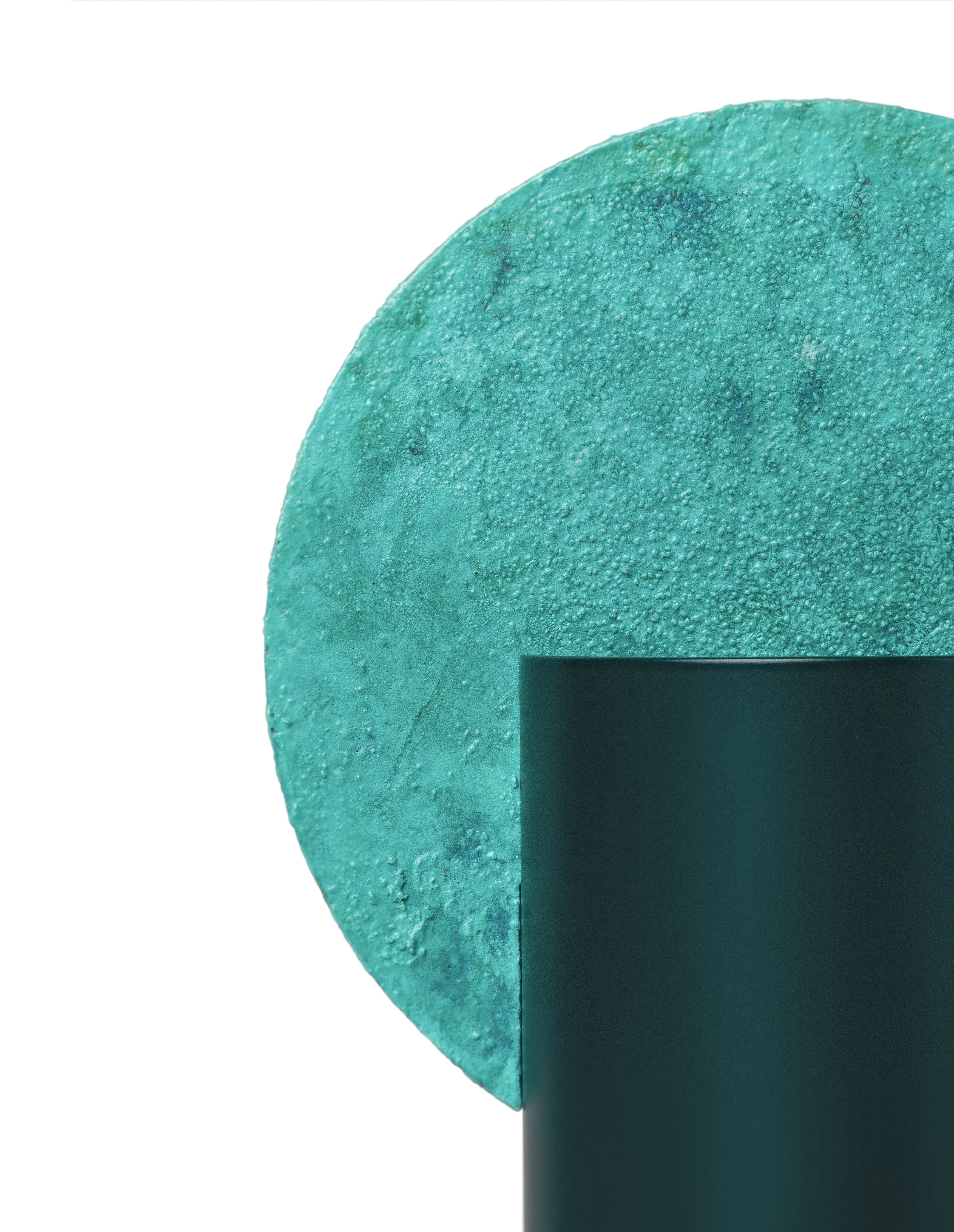 Vase MALEVICH - NUMMERIERTE EDITION grün mit oxidiertem Kupfer