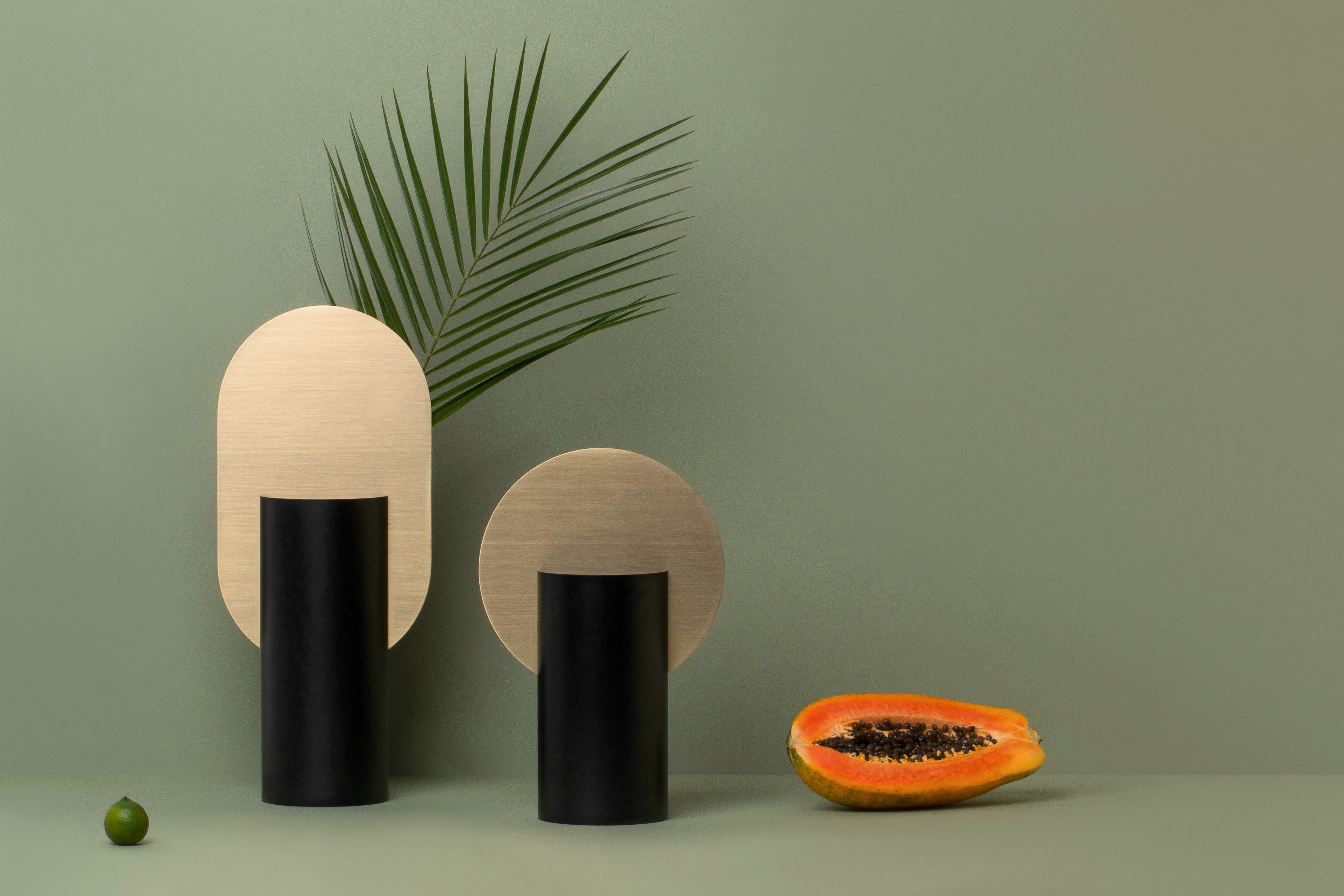 Vase MALEVICH schwarz mit Messing