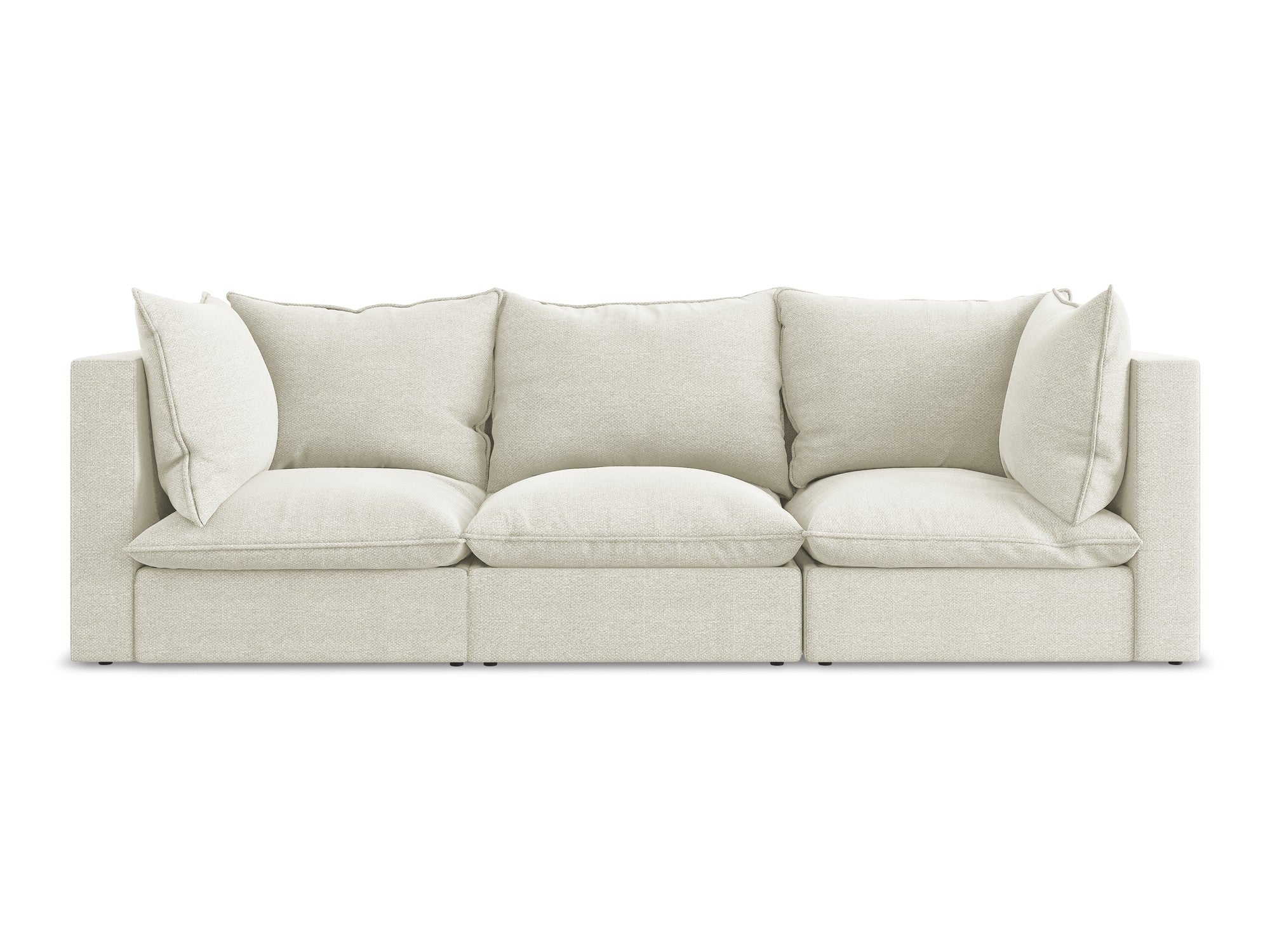 Sofa 3-sitzig MANAO sandfarbener Boucle