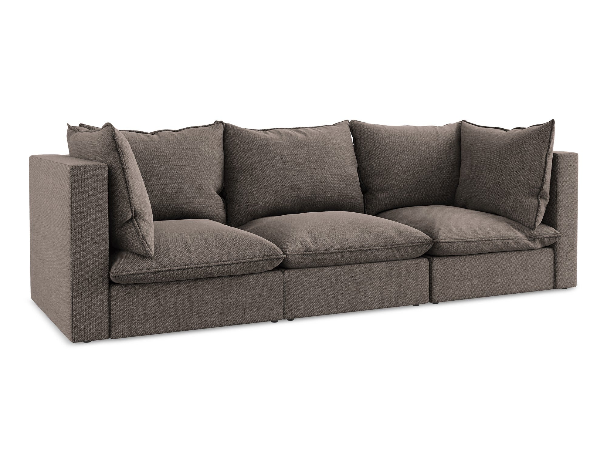 Sofa 3-sitzig MANAO schokoladenfarbener Boucle