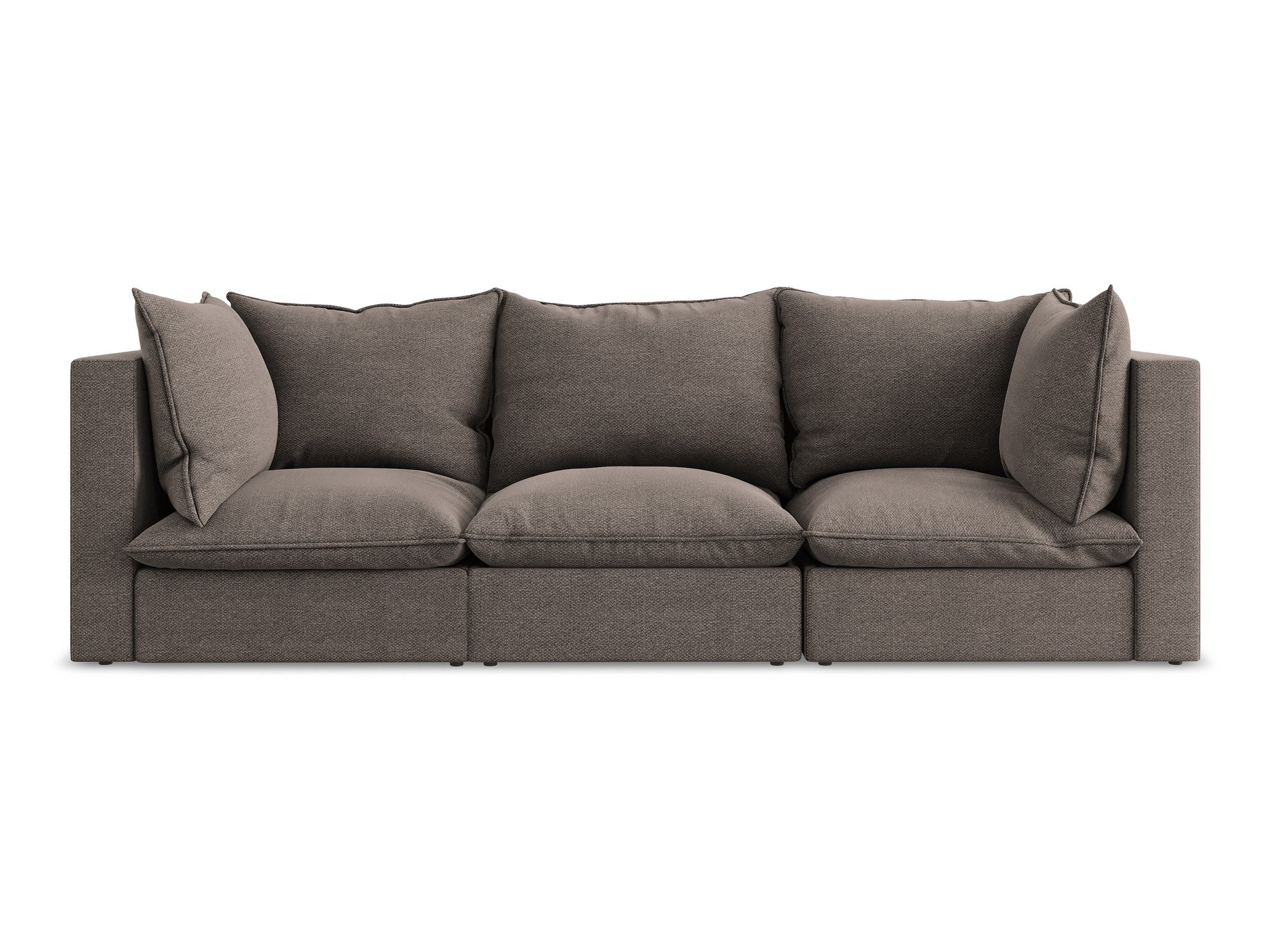 Sofa 3-sitzig MANAO schokoladenfarbener Boucle