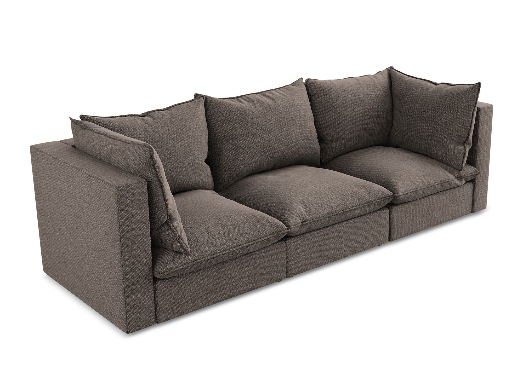 Sofa 3-sitzig MANAO schokoladenfarbener Boucle