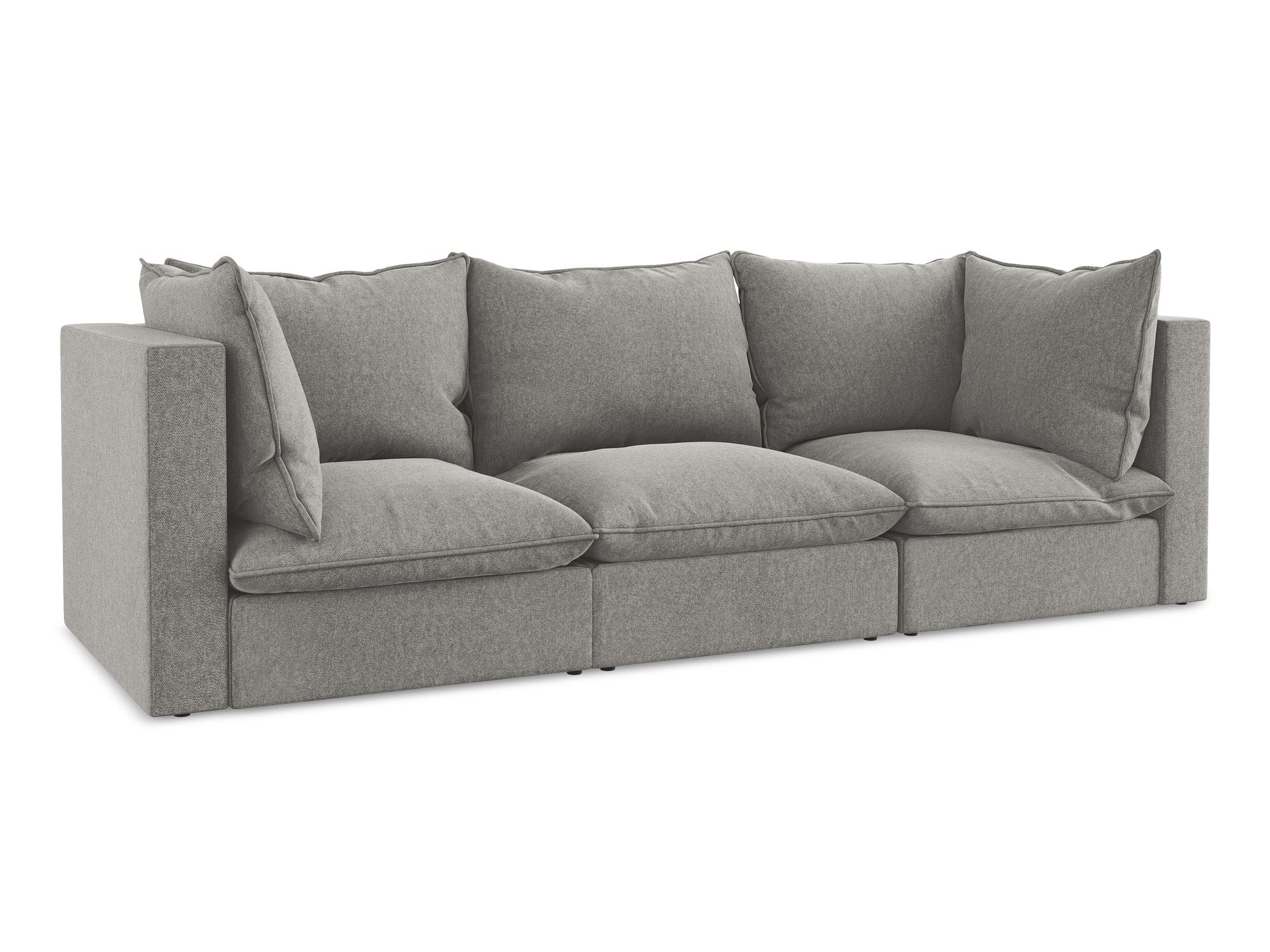 Sofa aus Samt für 3 Personen MANAO grau