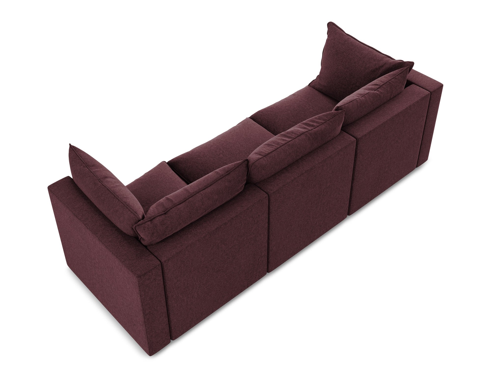 Sofa aus Samt für 3 Personen MANAO bordeauxrot