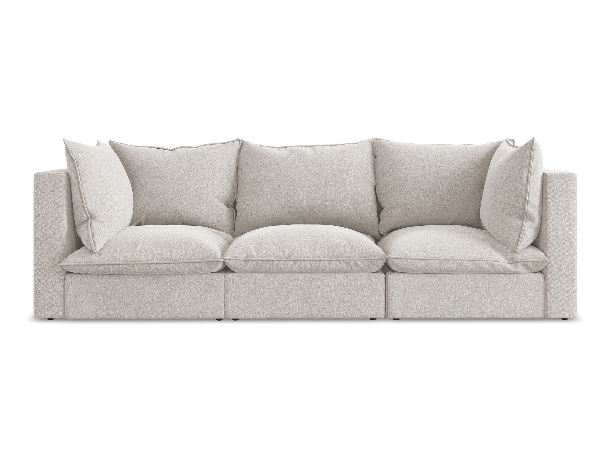 Sofa aus Samt 3-sitzig MANAO hellbeige