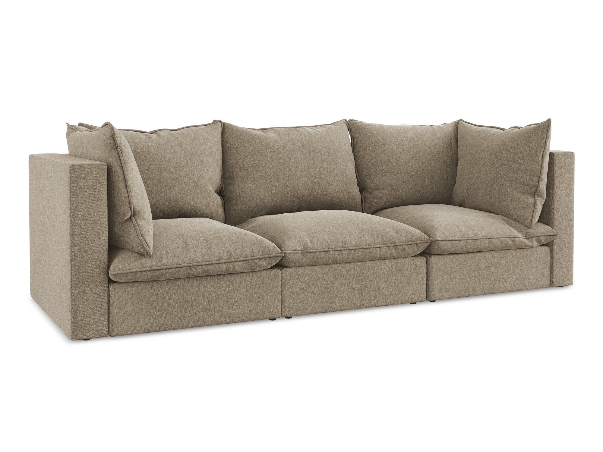 Sofa aus Samt 3-sitzig MANAO beige