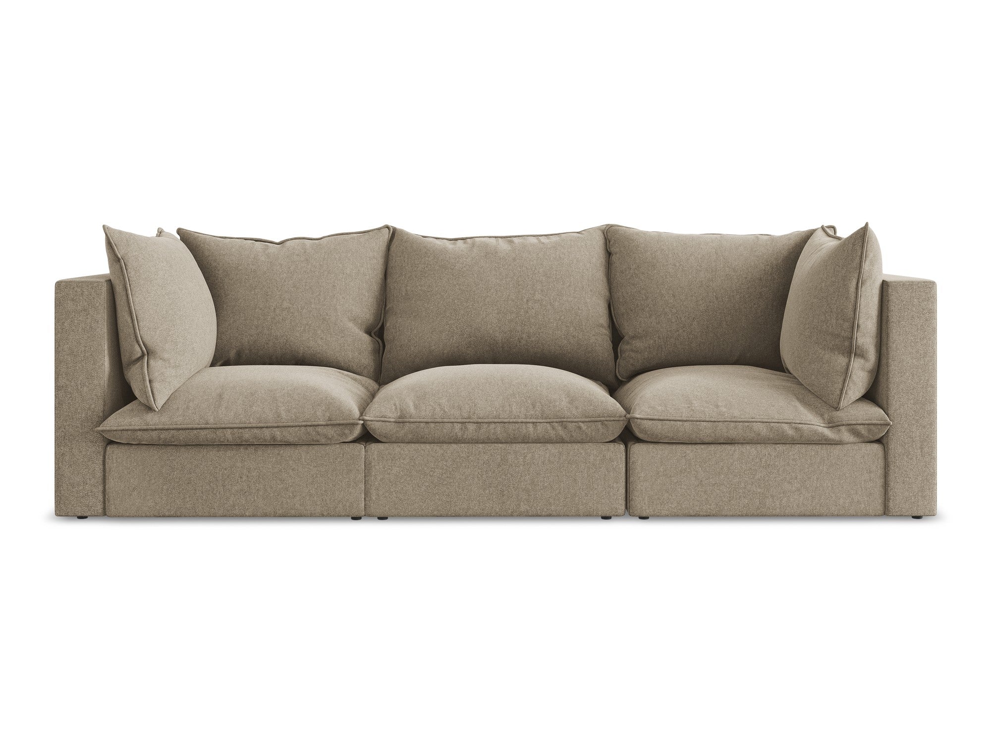 Sofa aus Samt 3-sitzig MANAO beige