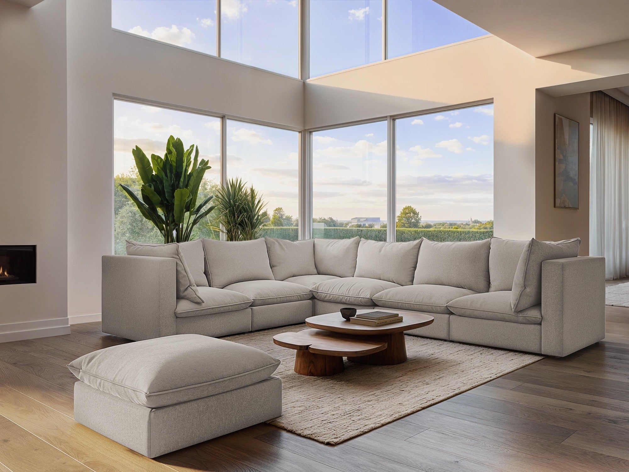 Sofa 3-Sitzer MANAO weiß Boucle