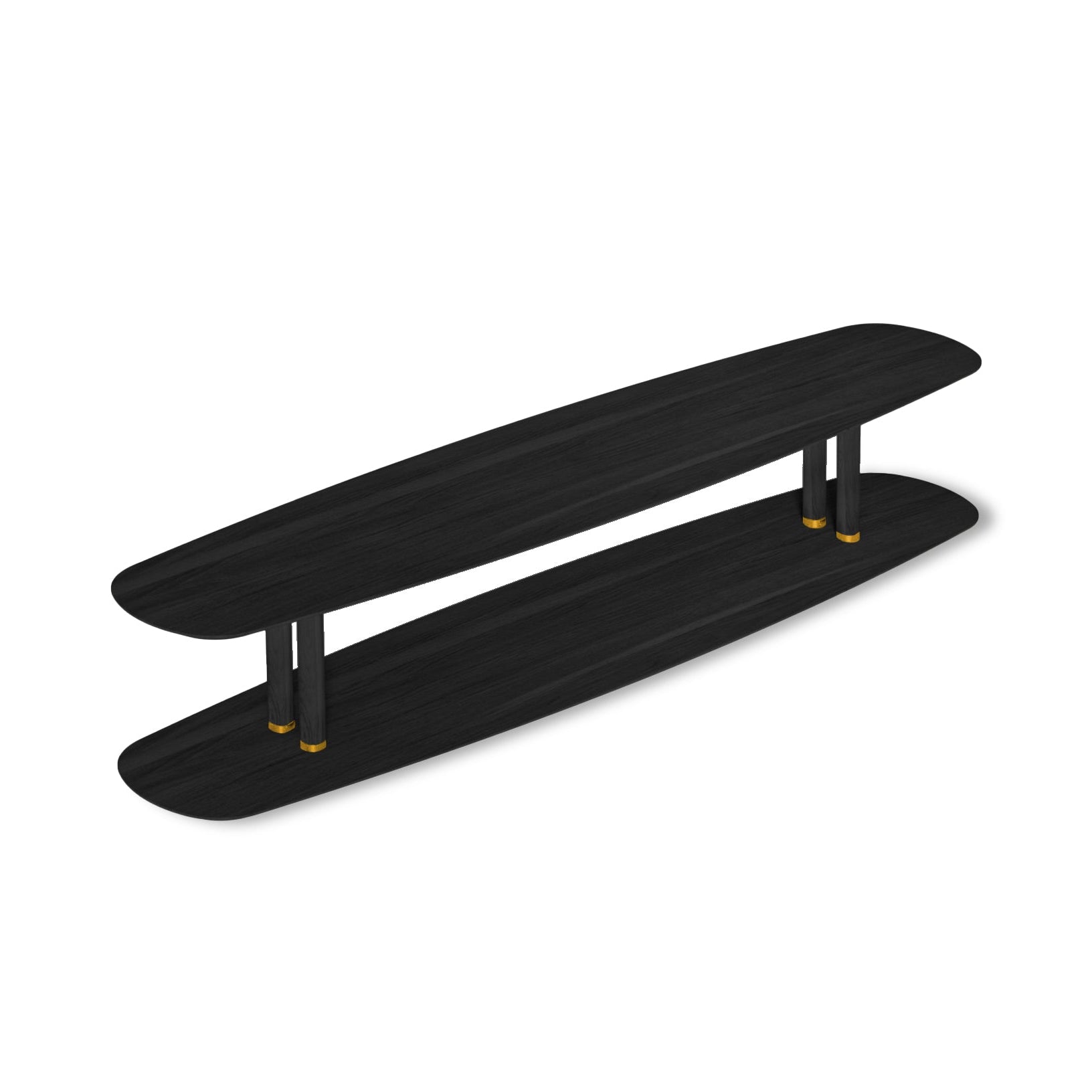 Ovaler Couchtisch AXIS schwarz Eschenfurnier