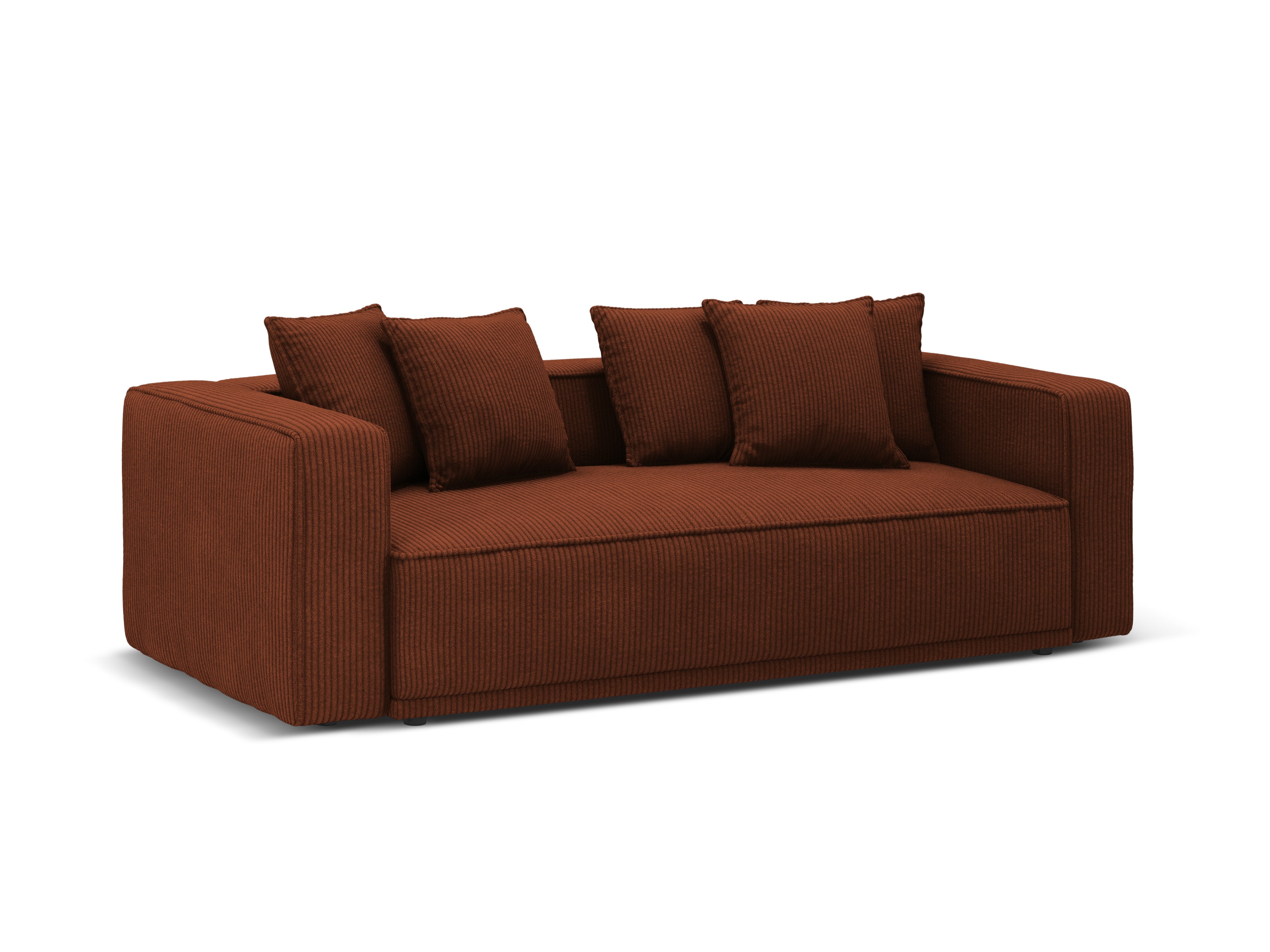 Sofa z funkcją spania RIBES ceglasty sztruks