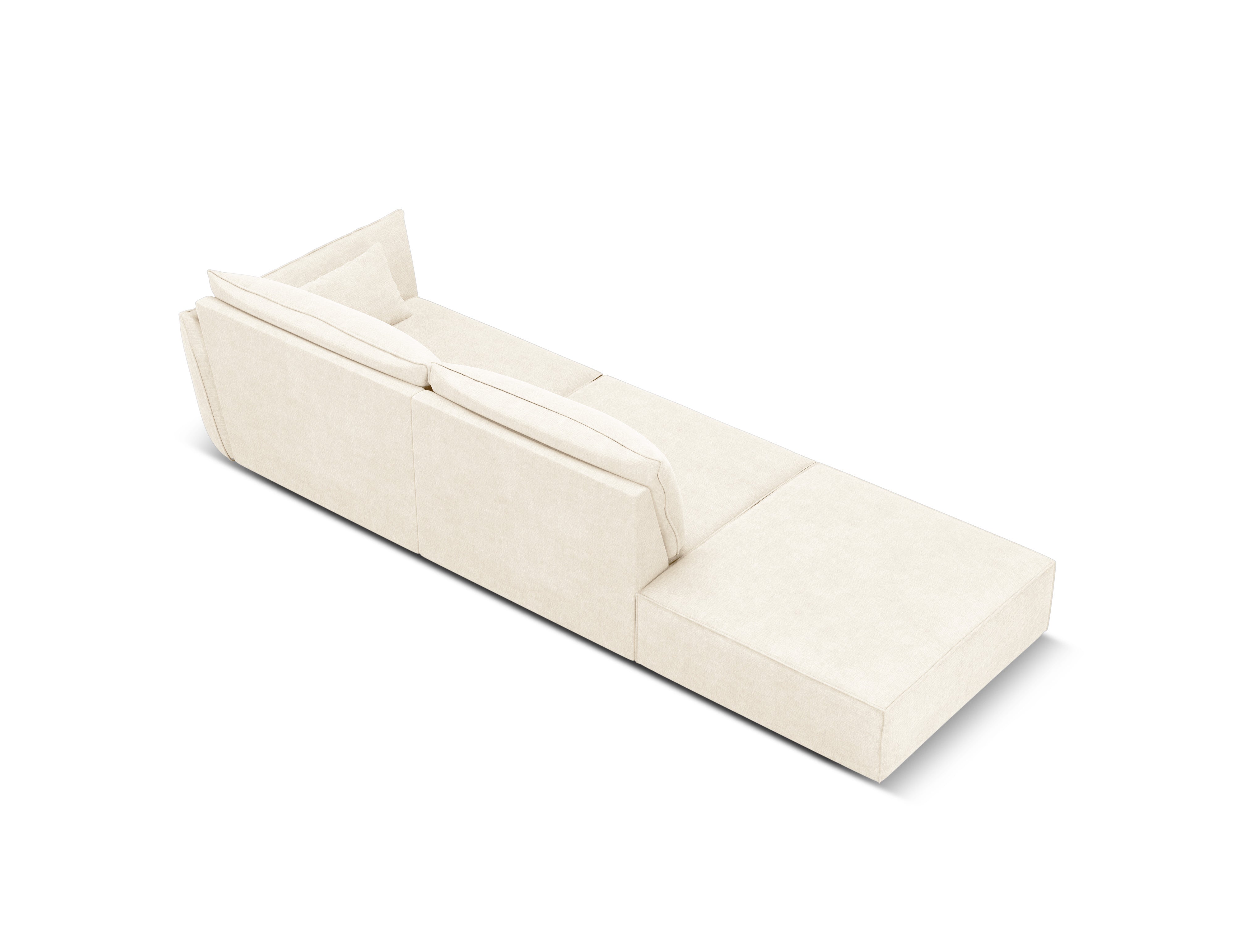 Sofa im Schneckenstoff gelassen -offen geöffneter helles Beige Vanda