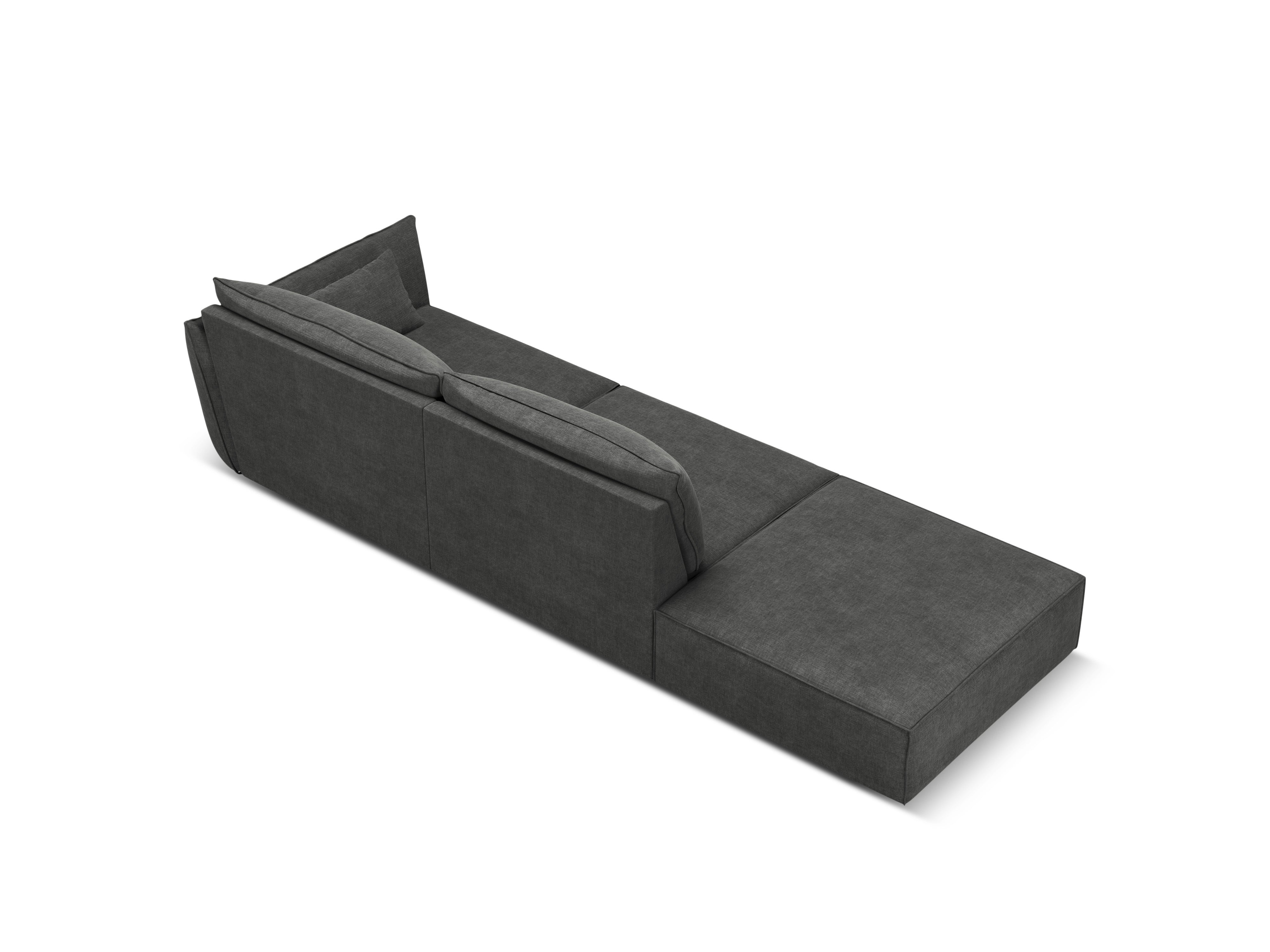 Sofa im Sofa -Stoff gelassen -offen offenes Vanda dunkelgrau