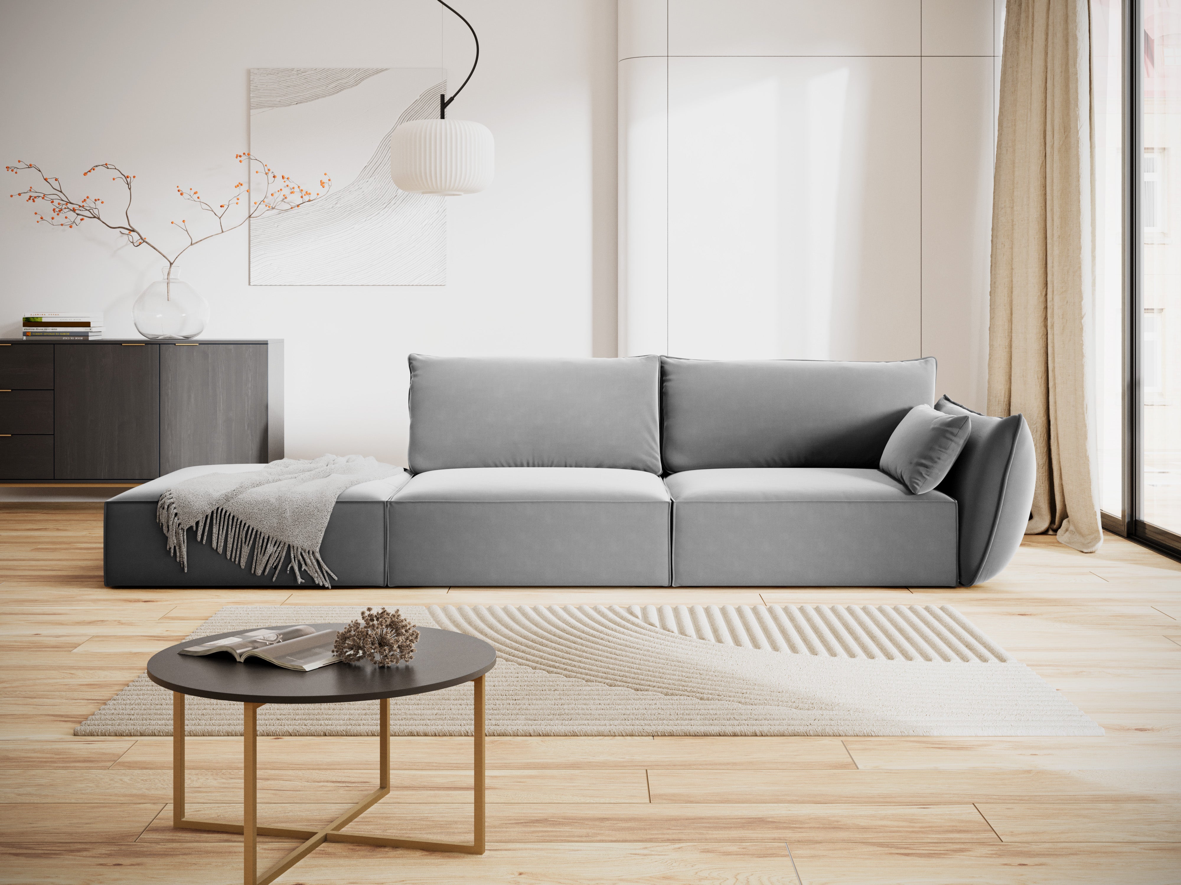 Links -seitens Samtsofa offen Vanda Grey