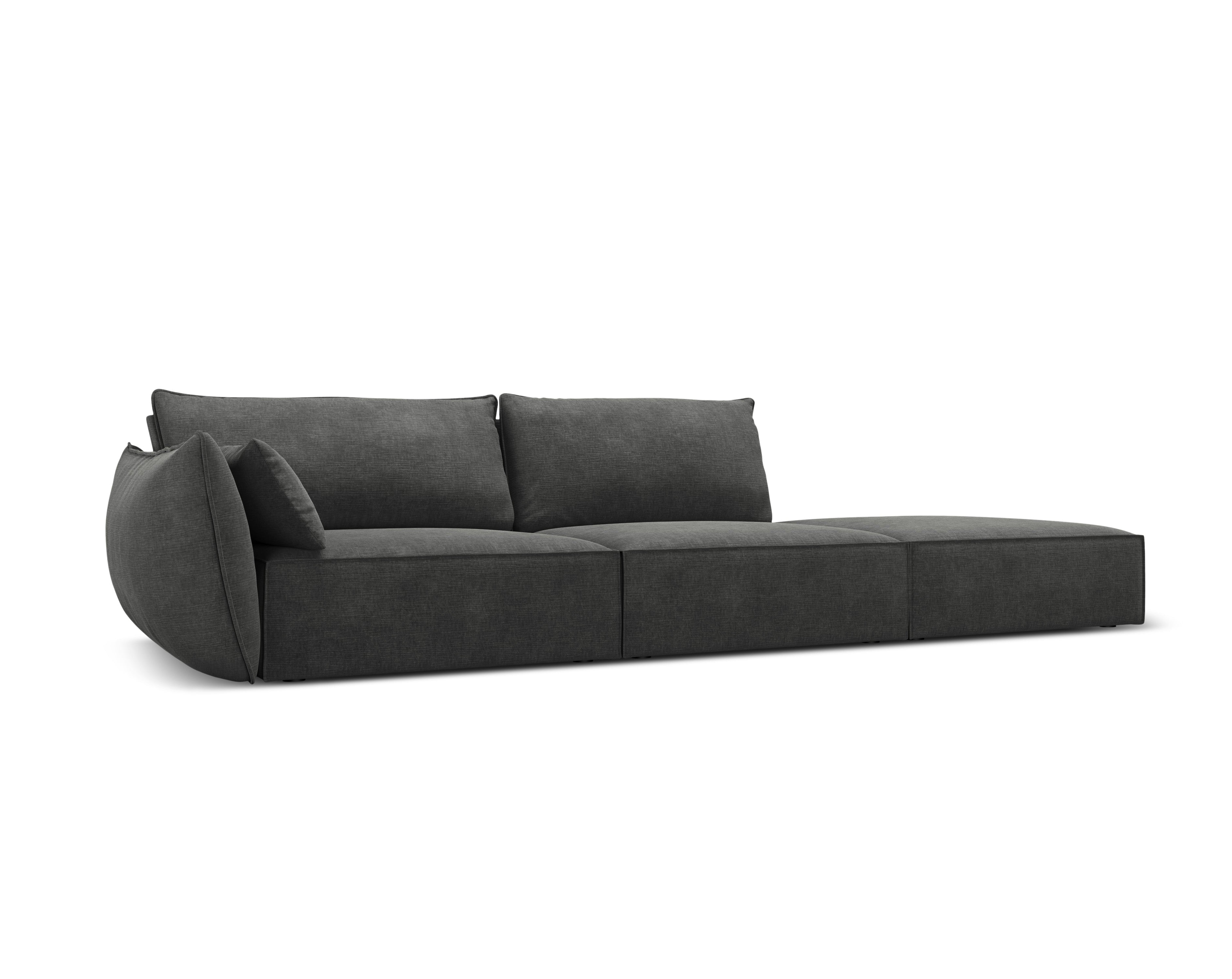 Sofa im Sofastoff des rechten Handes offen Vanda dunkelgrau