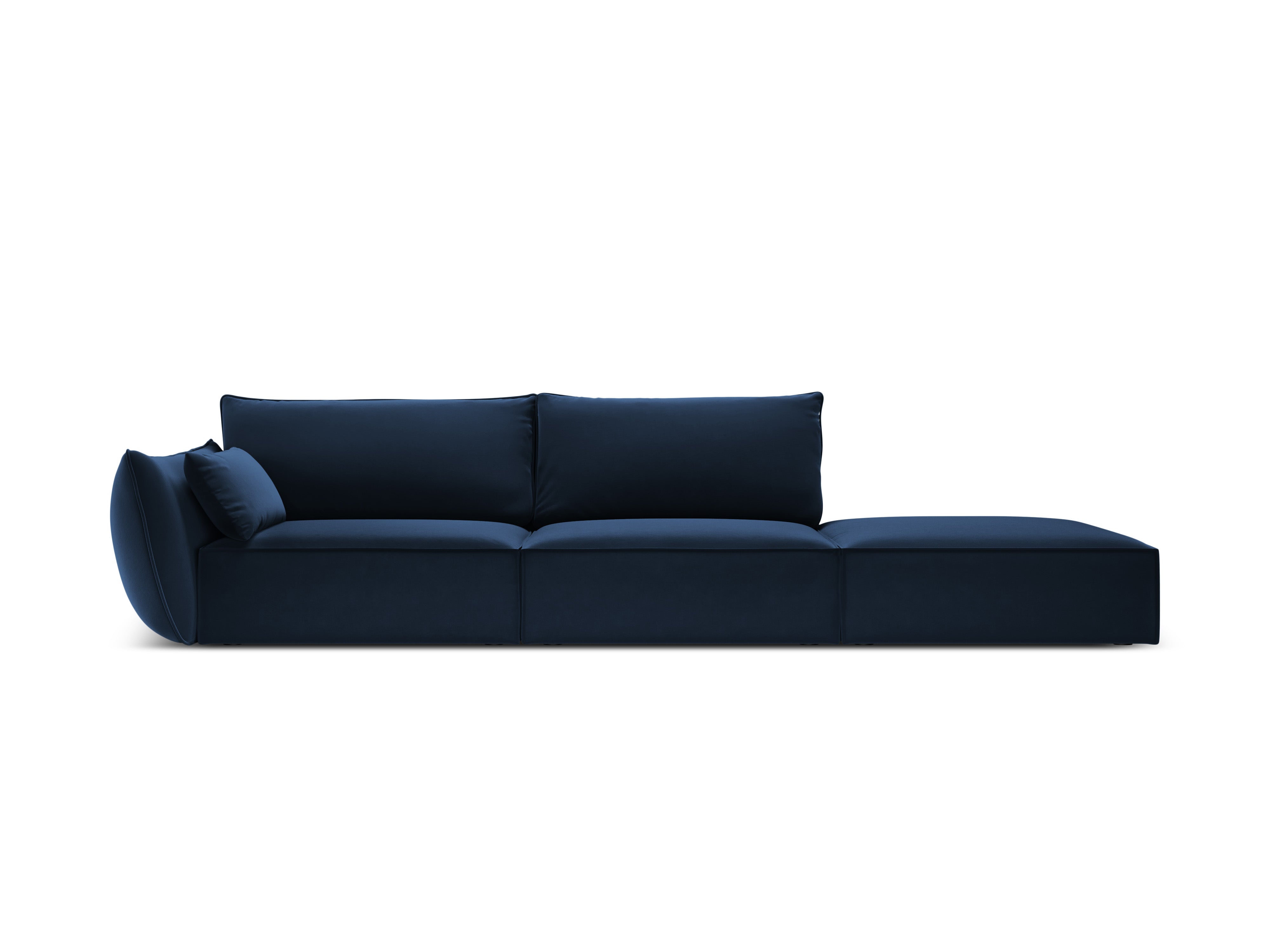 RECHTEN -SAND -STEIL VELVET SOFA Offenes Vanda Marineblau