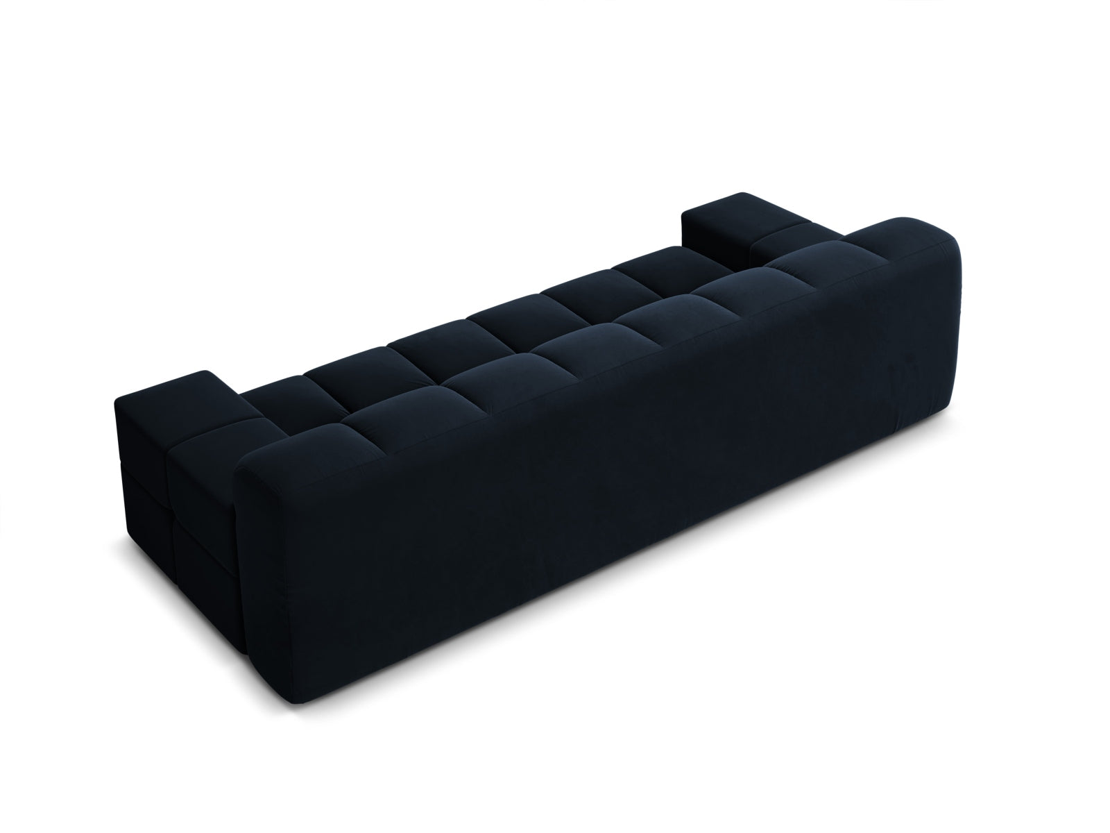 Sofa aus Samt 3-sitzig AGAVE marineblau