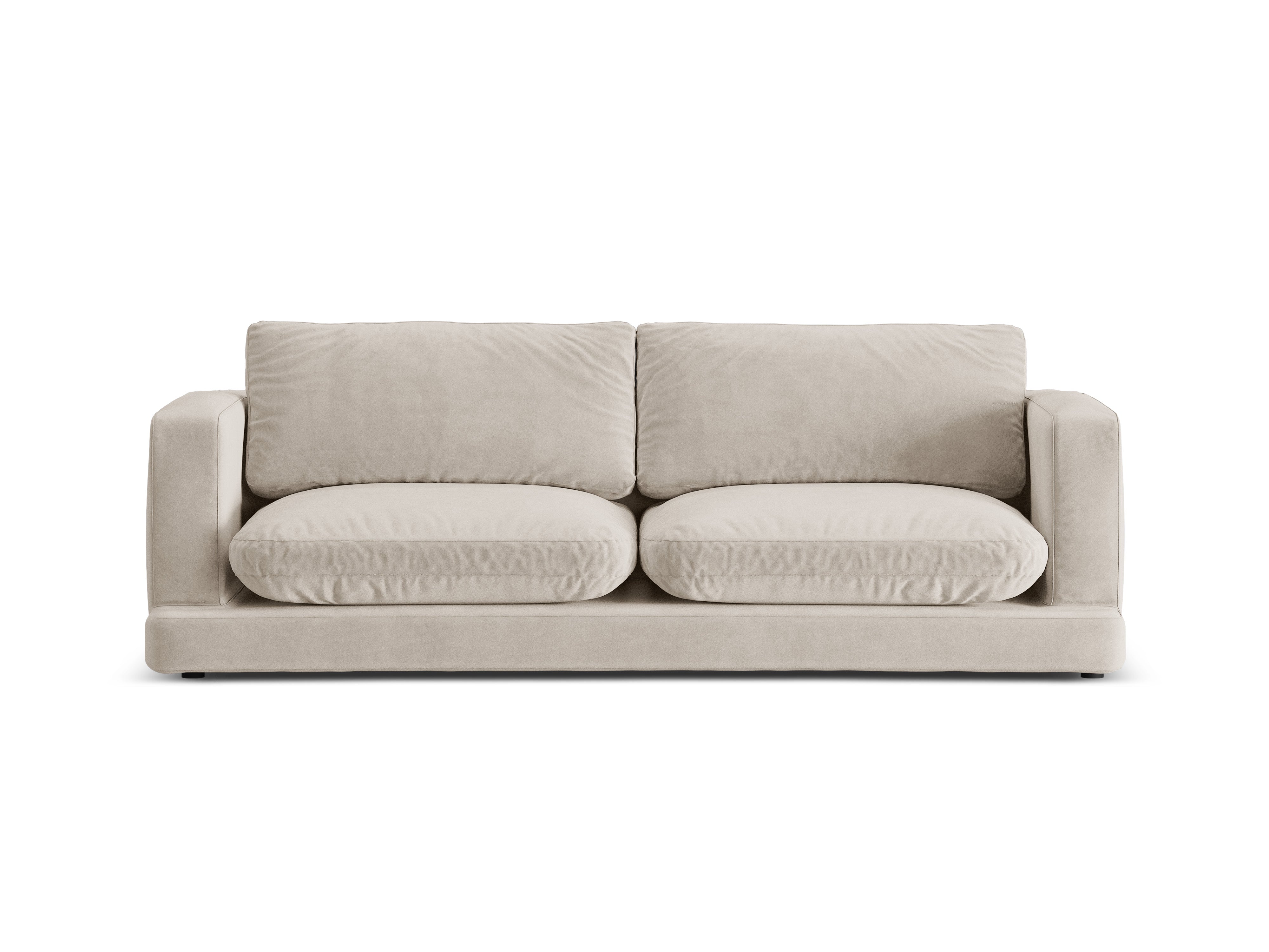 Sofa aus Samt 3-sitzig DAPHNE hellbeige