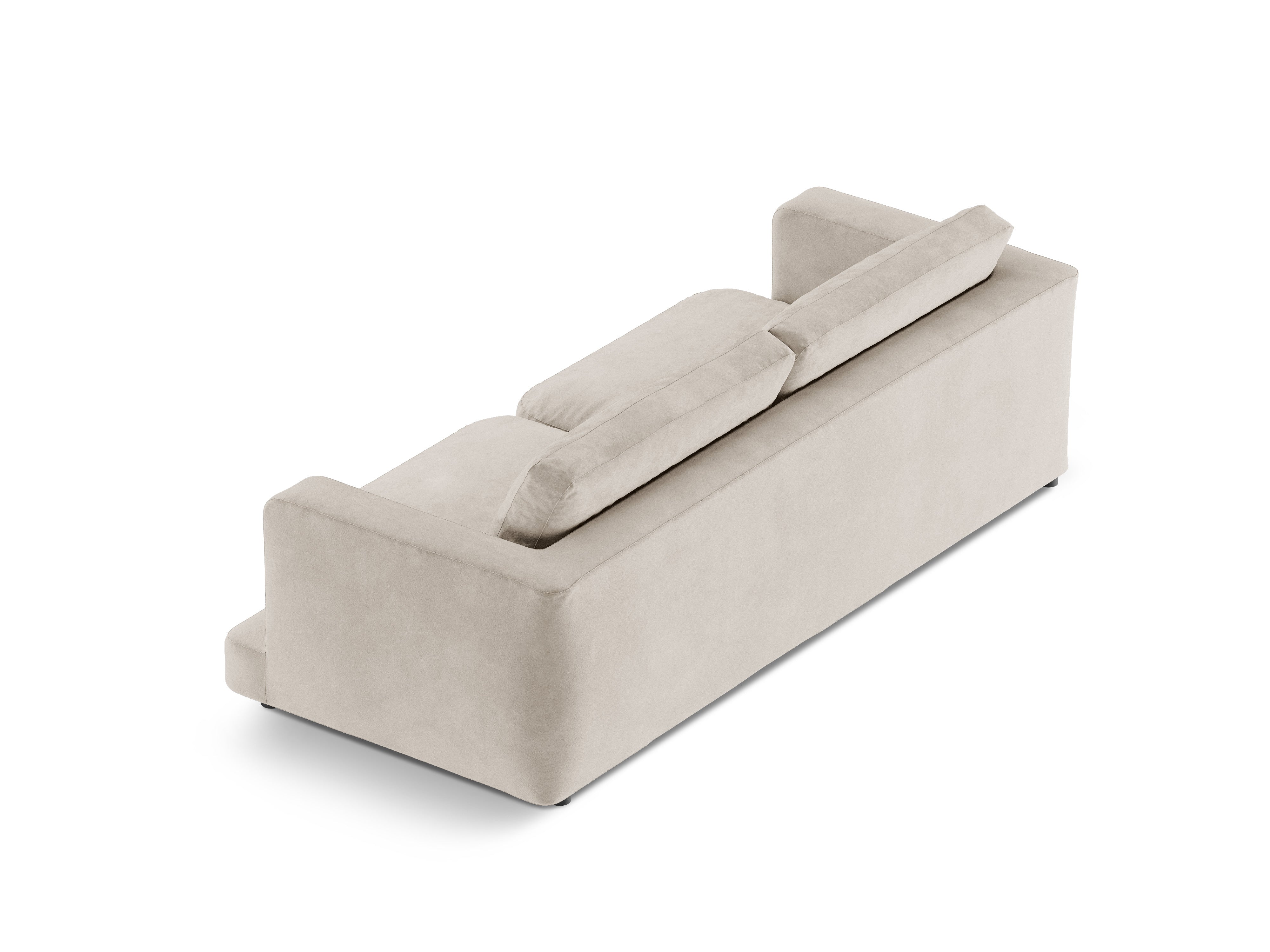 Sofa aus Samt 3-sitzig DAPHNE hellbeige
